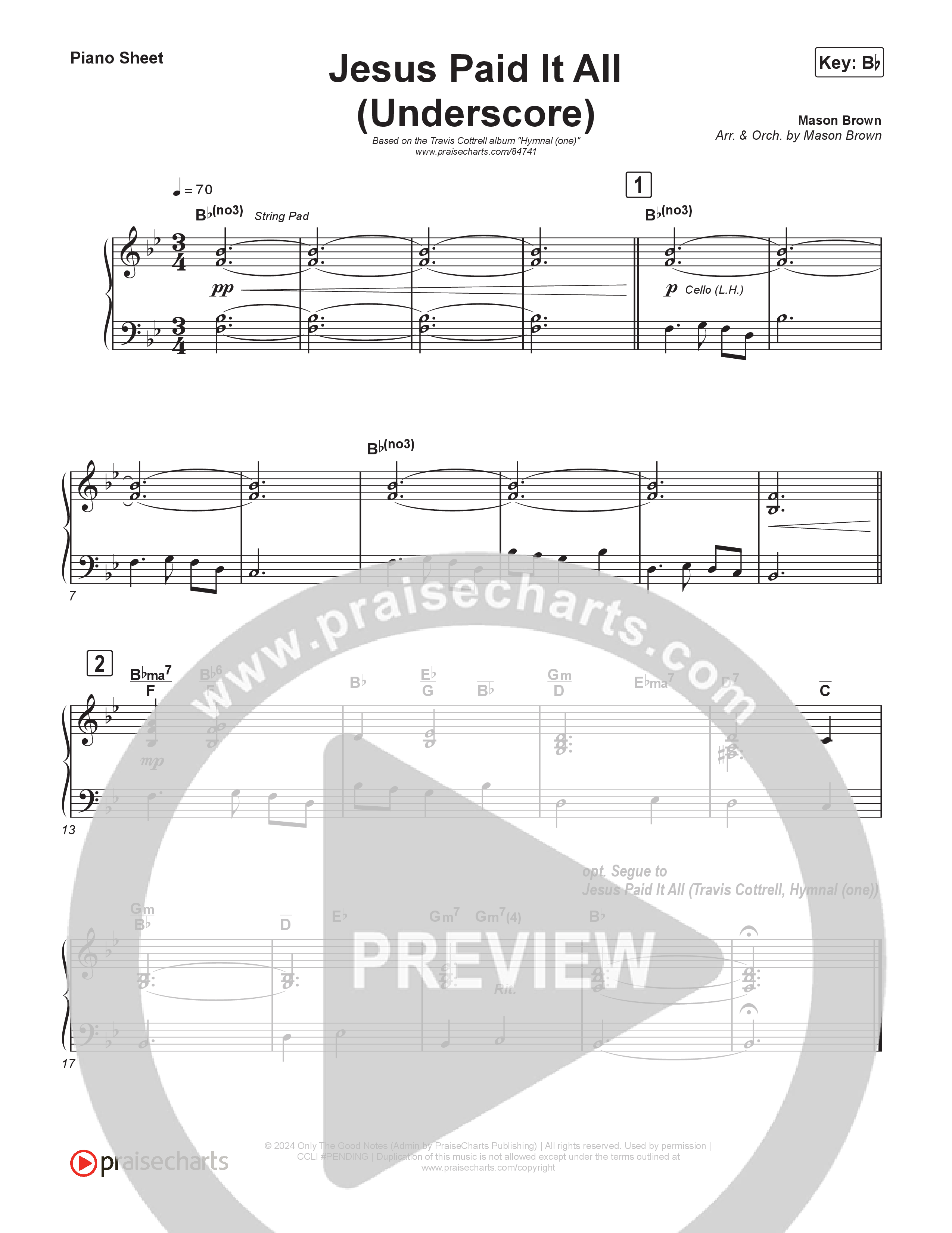 Hymnal (one) (7 Song Collection) Song 5 (Piano SATB) (Travis Cottrell / Arr. Mason Brown)