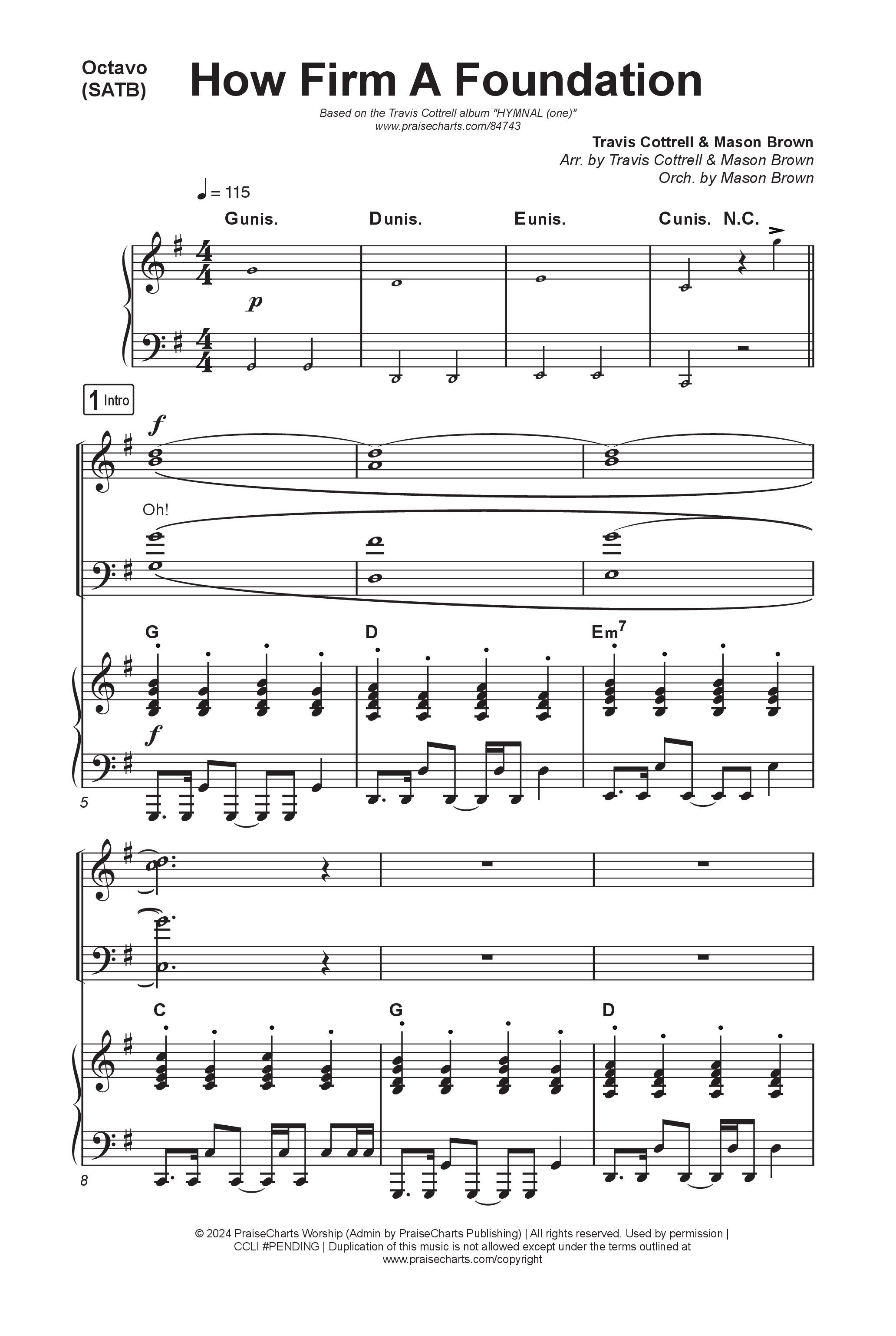 Hymnal (one) (7 Song Collection) Song 7 (Octavo SATB) (Travis Cottrell / Arr. Mason Brown)
