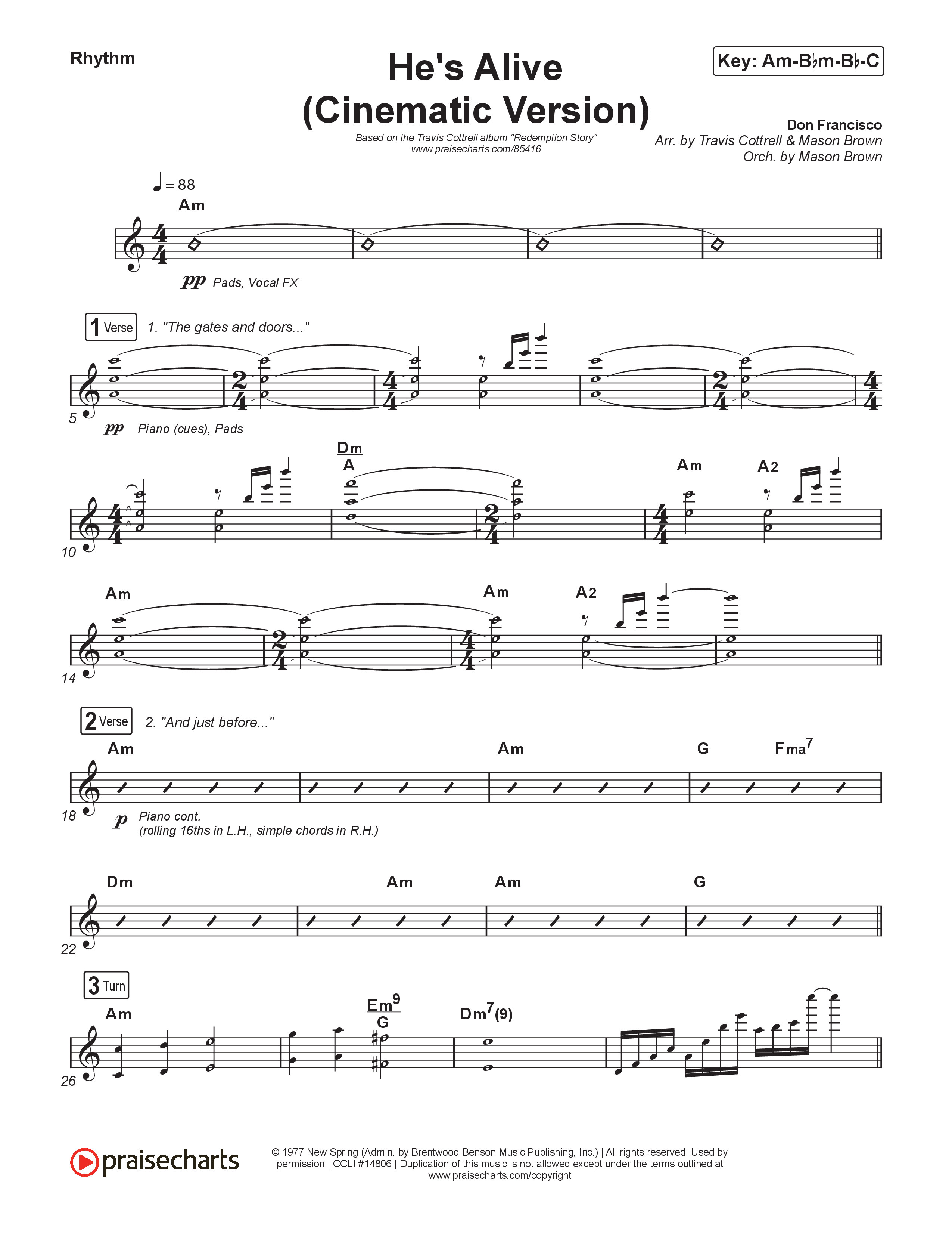 He's Alive (Cinematic Version) (Choral/SATB) Rhythm Pack (Travis Cottrell / Arr. Mason Brown)