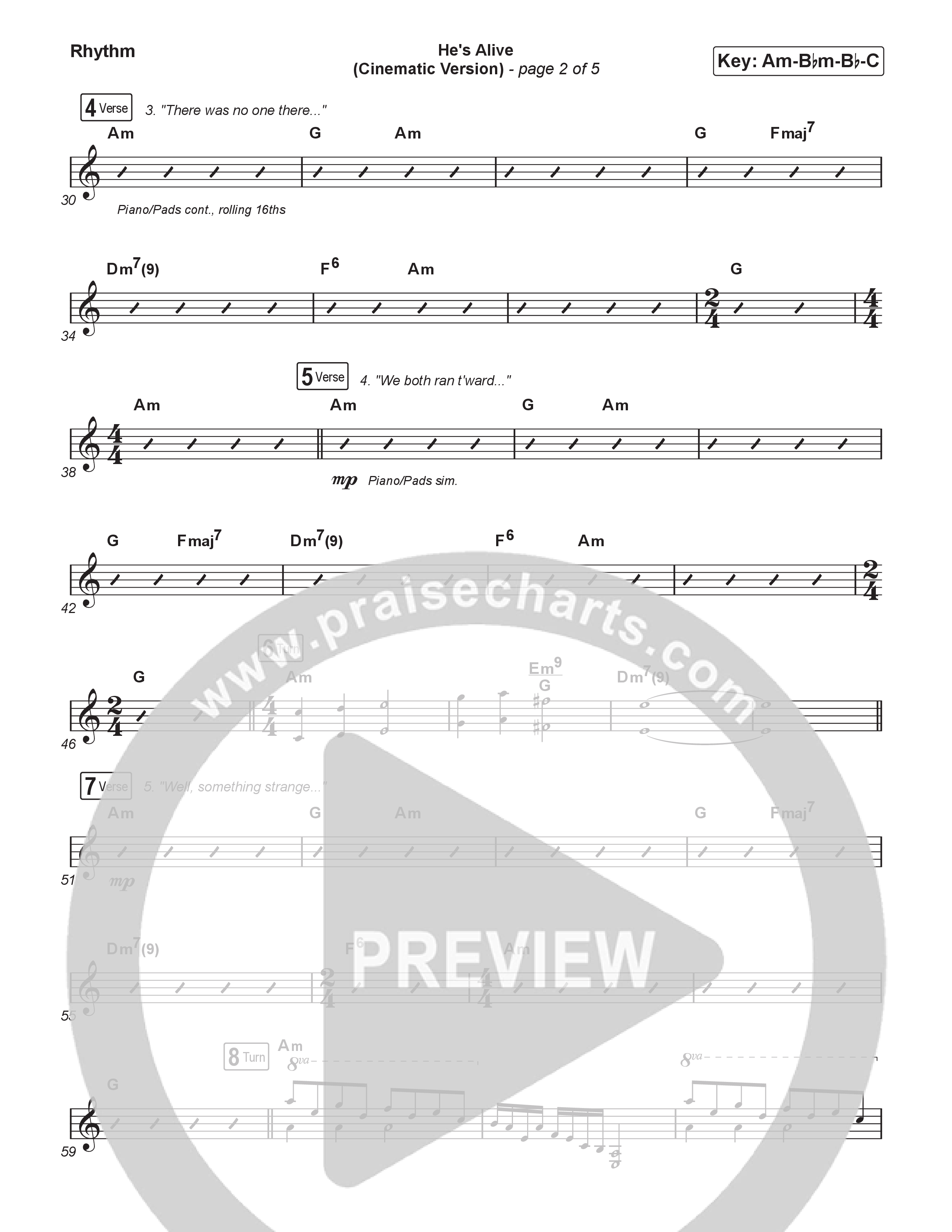 He's Alive (Cinematic Version) (Choral/SATB) Rhythm Pack (Travis Cottrell / Arr. Mason Brown)