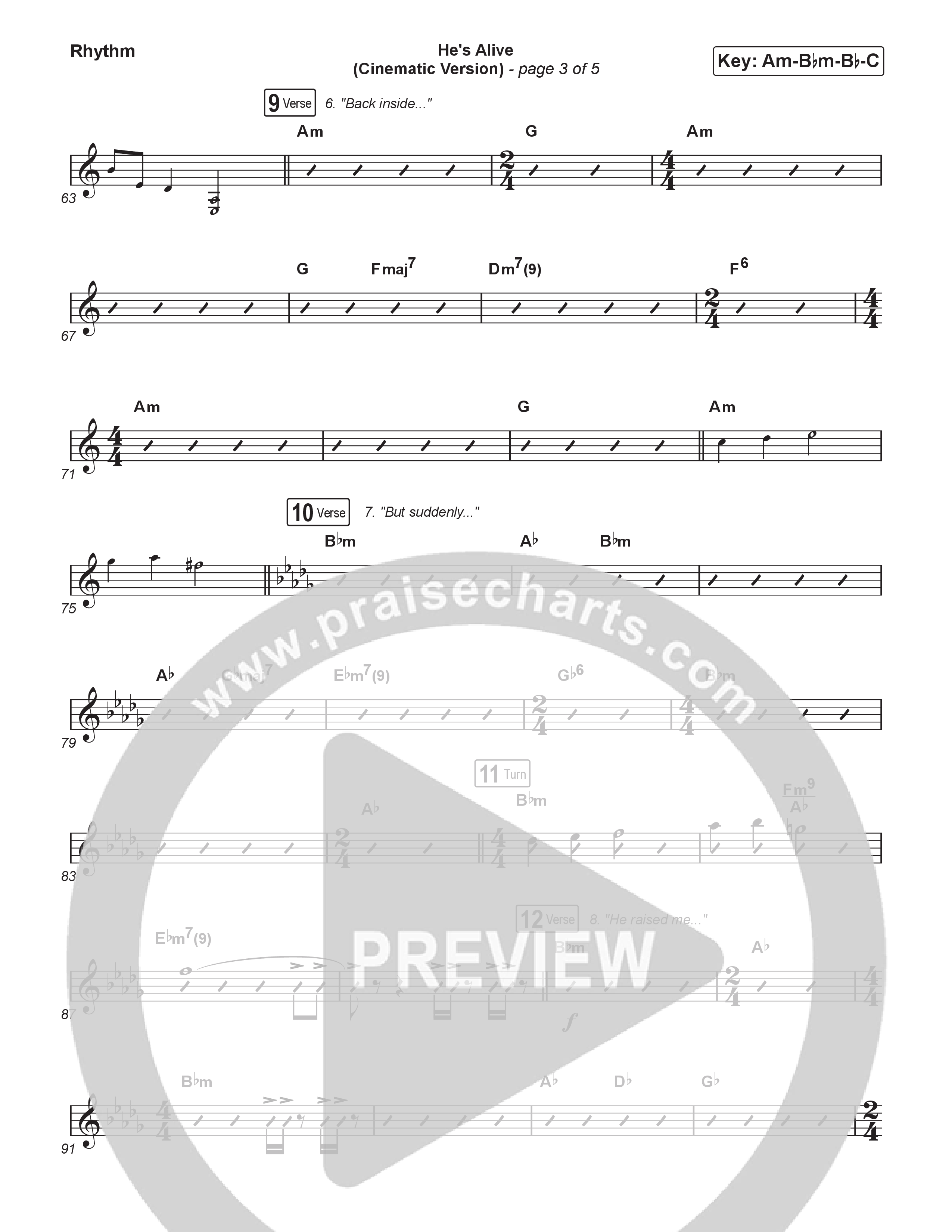 He's Alive (Cinematic Version) (Choral/SATB) Rhythm Pack (Travis Cottrell / Arr. Mason Brown)