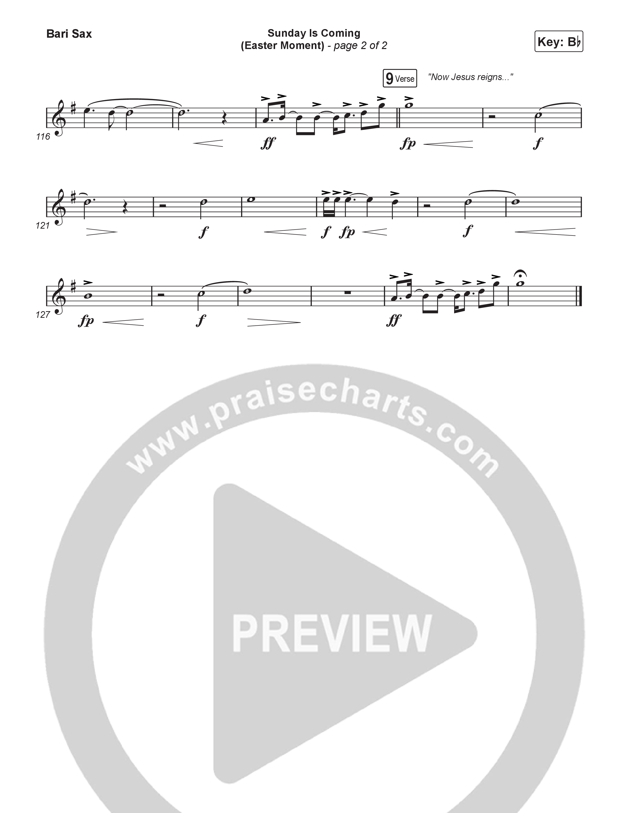 Sunday Is Coming (An Easter Moment) (Choral/SATB) Bari Sax (Travis Cottrell / Arr. Mason Brown)