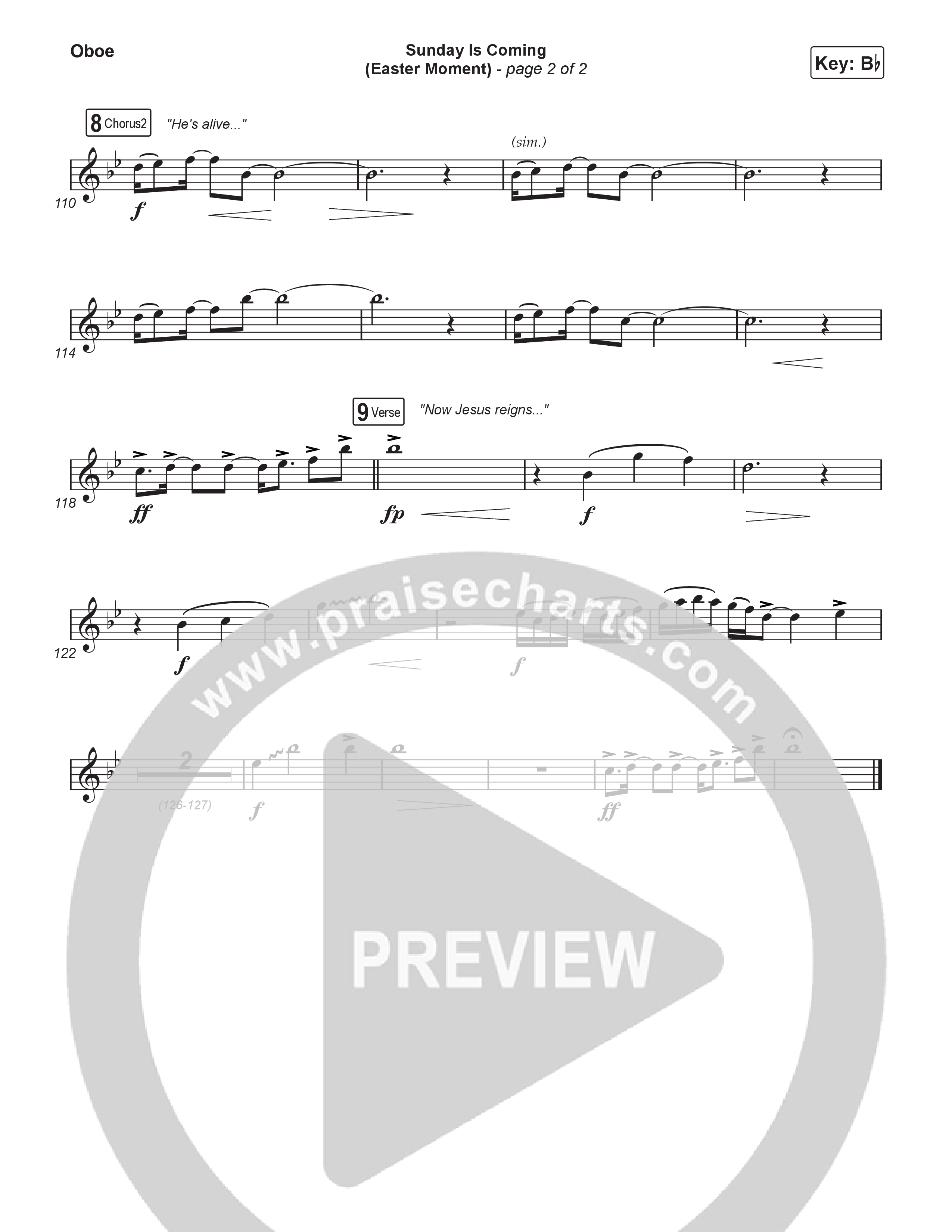Sunday Is Coming (An Easter Moment) (Choral/SATB) Oboe (Travis Cottrell / Arr. Mason Brown)