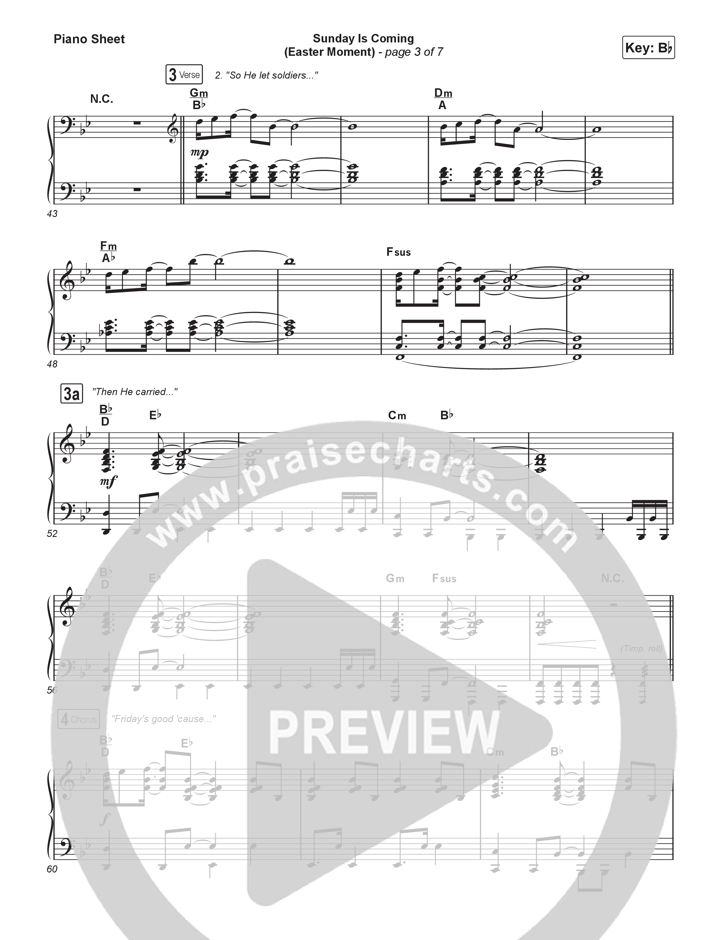 Sunday Is Coming (An Easter Moment) (Choral/SATB) Piano Sheet (Travis Cottrell / Arr. Mason Brown)