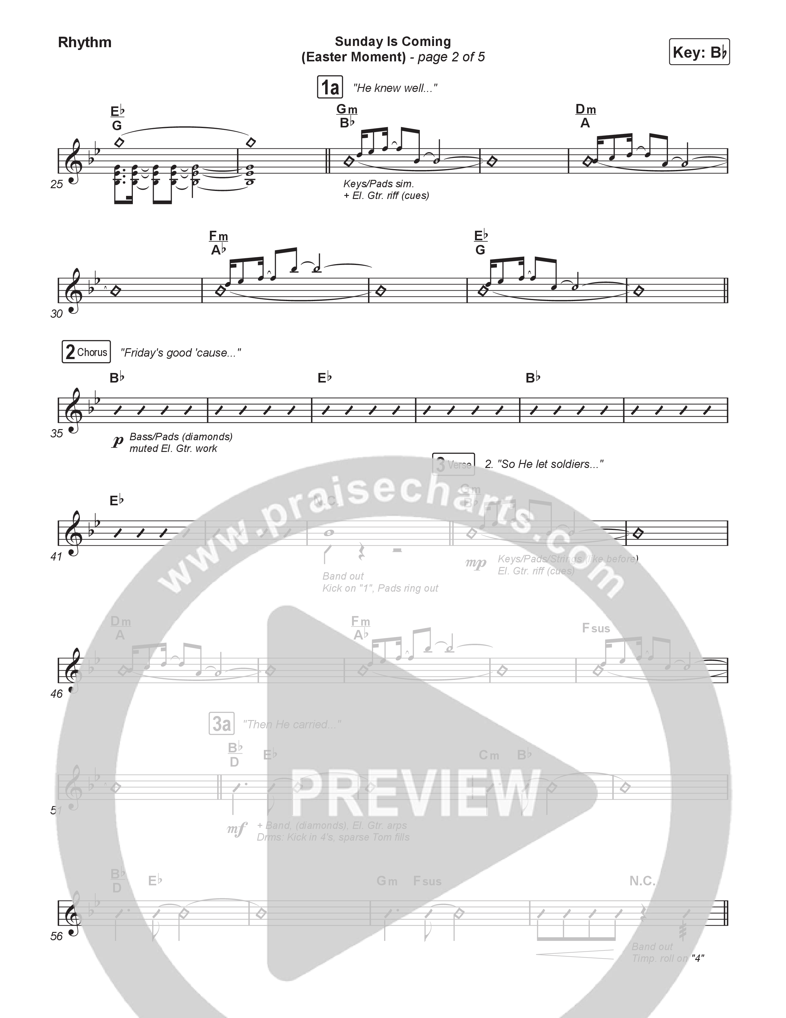 Sunday Is Coming (An Easter Moment) (Choral/SATB) Rhythm Pack (Travis Cottrell / Arr. Mason Brown)
