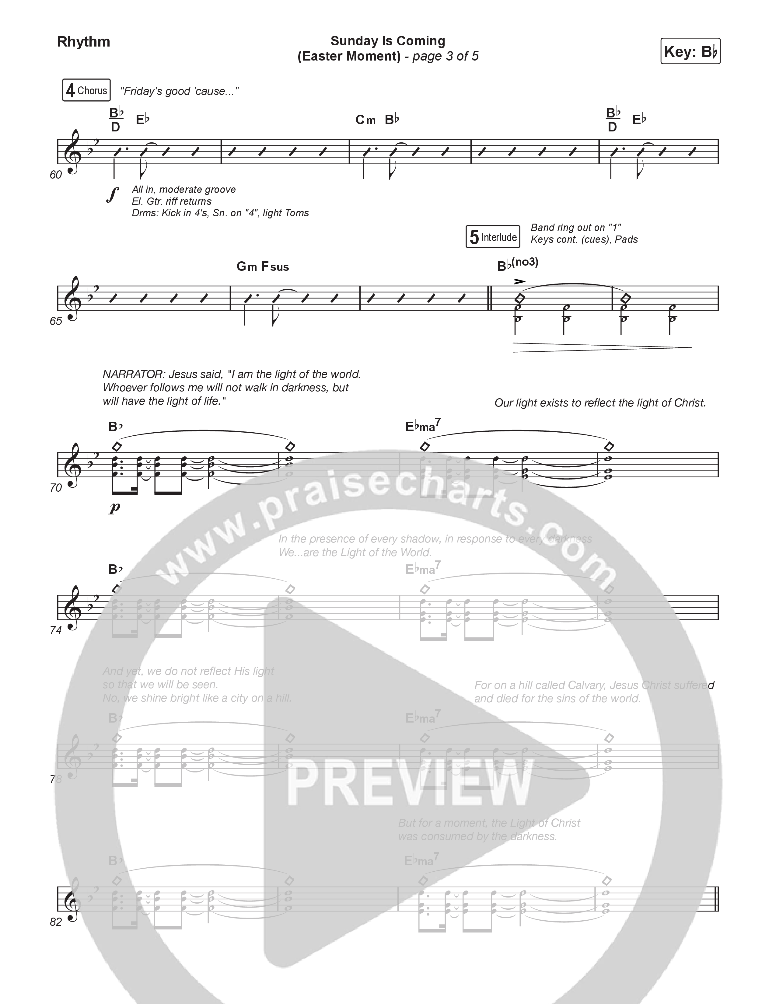 Sunday Is Coming (An Easter Moment) (Choral/SATB) Rhythm Pack (Travis Cottrell / Arr. Mason Brown)