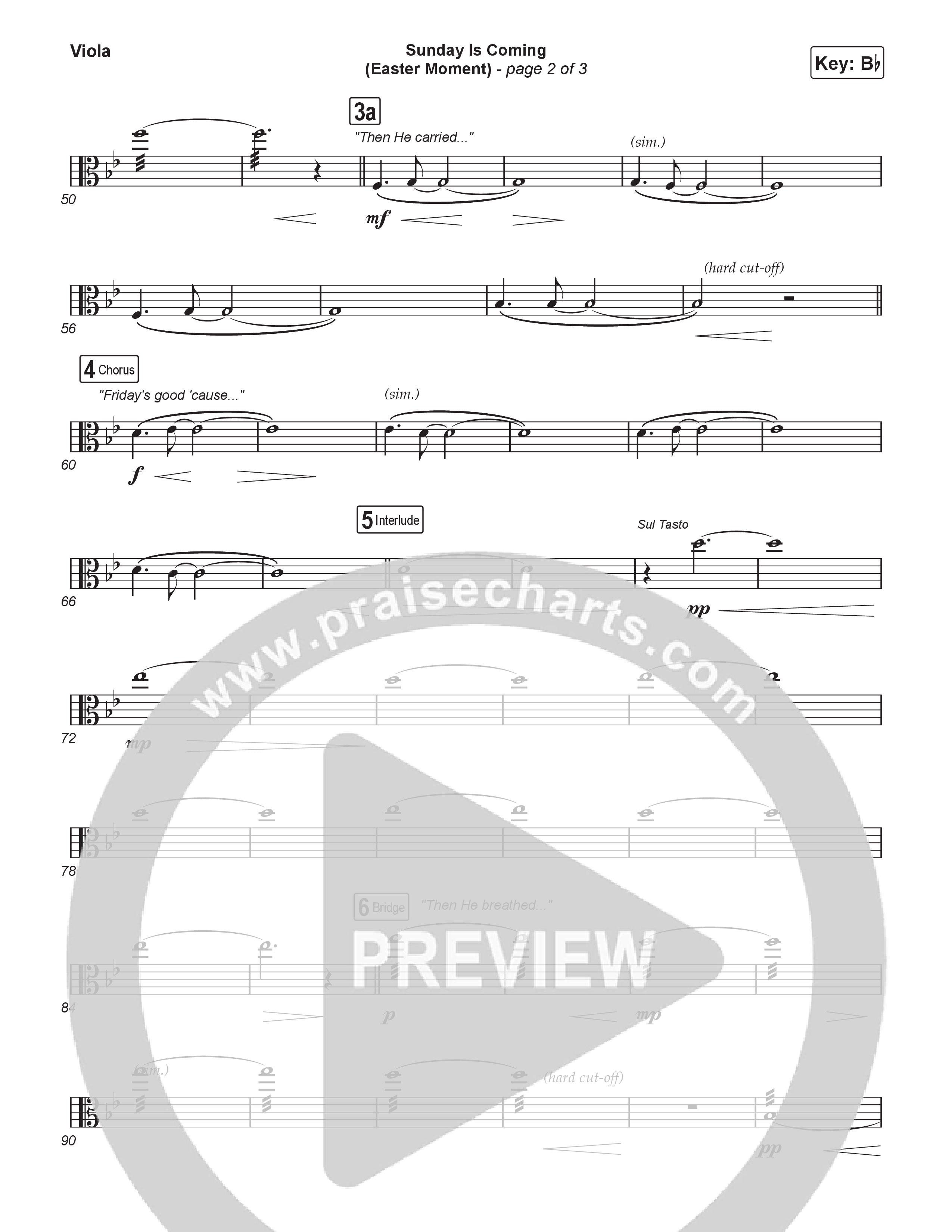 Sunday Is Coming (An Easter Moment) (Choral/SATB) Viola (Travis Cottrell / Arr. Mason Brown)