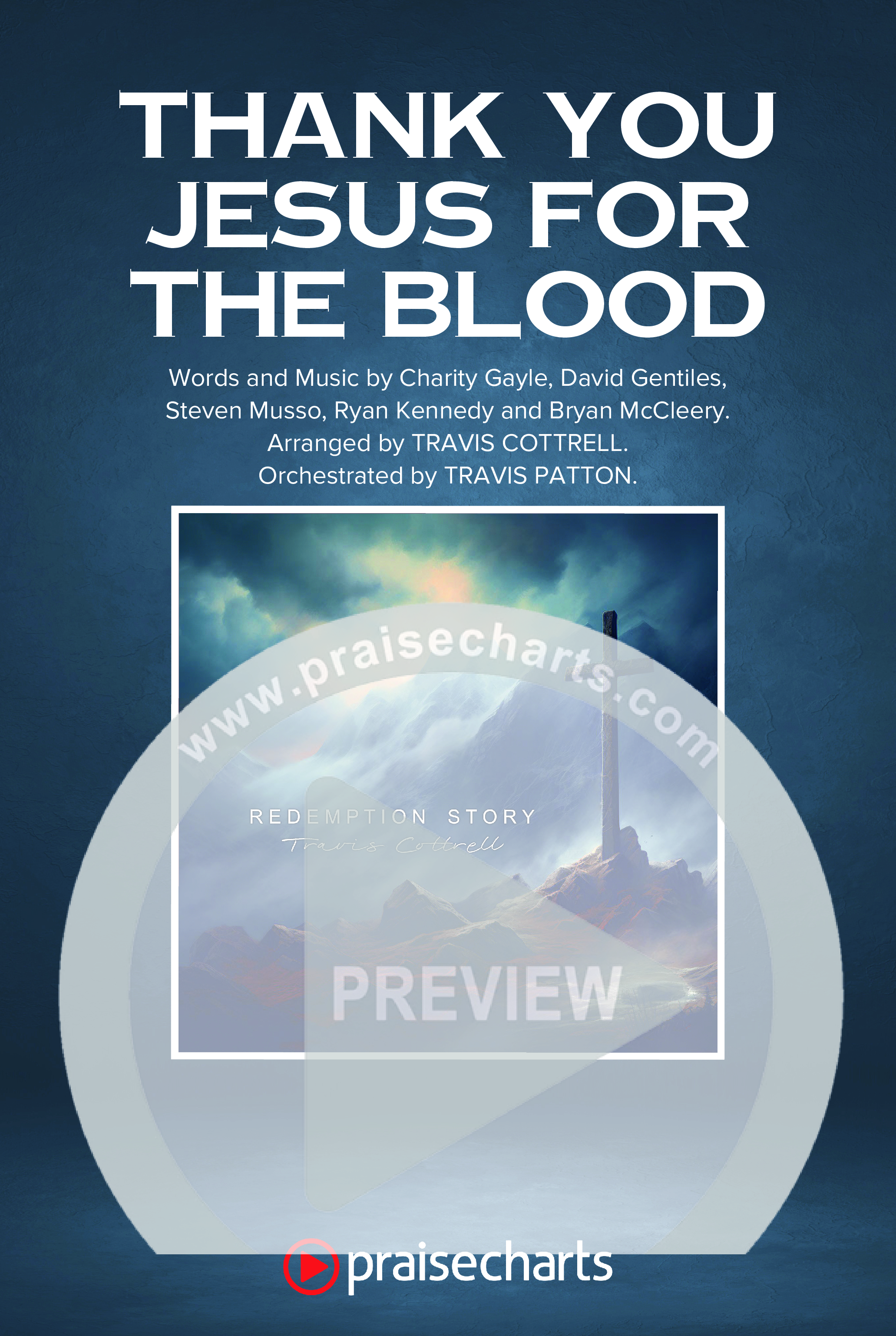 Thank You Jesus For The Blood (Choral/SATB) Octavo Cover Sheet (Travis Cottrell / Brooke Voland / Brentwood Baptist Choir / Orch. Travis Patton)