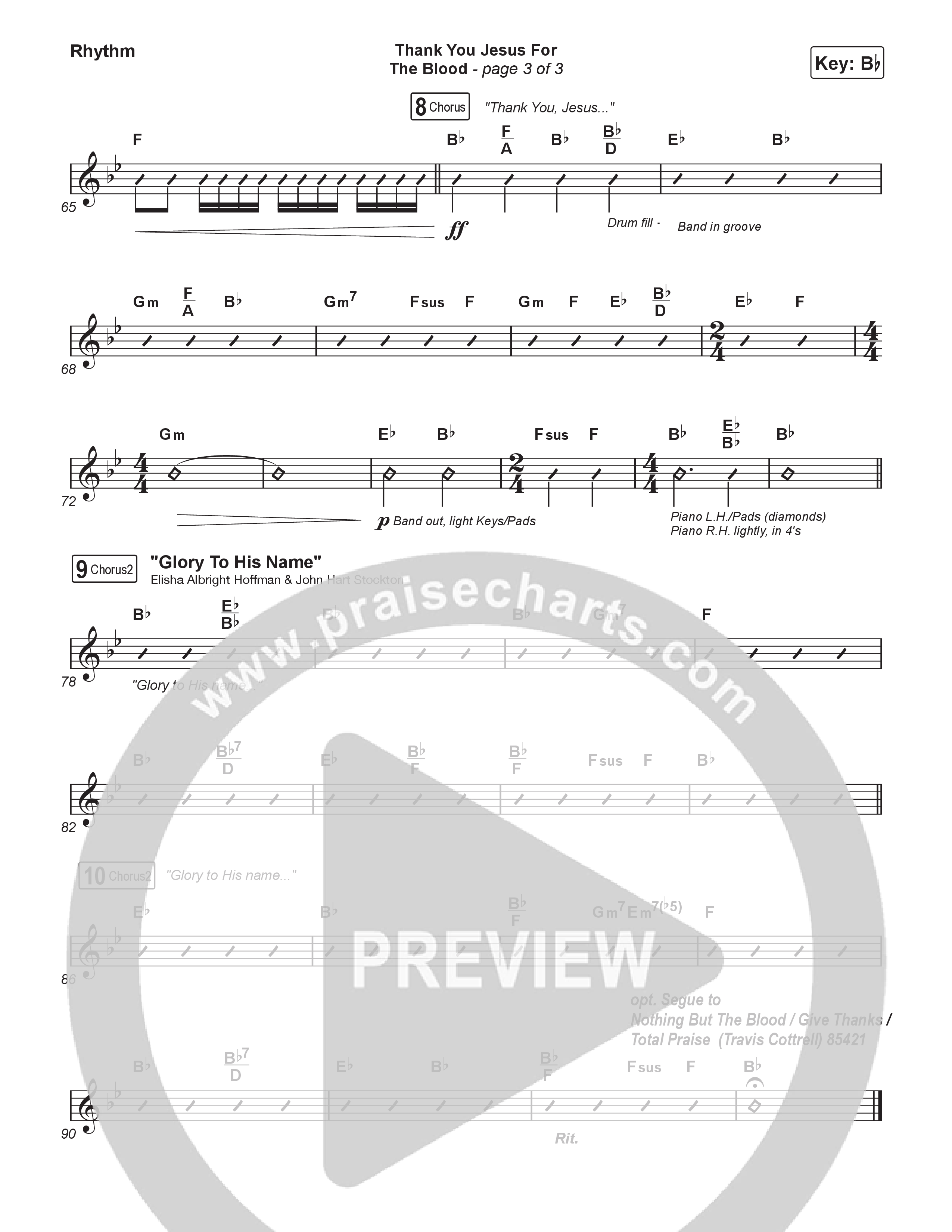 Thank You Jesus For The Blood (Choral/SATB) Rhythm Pack (Travis Cottrell / Brooke Voland / Brentwood Baptist Choir / Orch. Travis Patton)