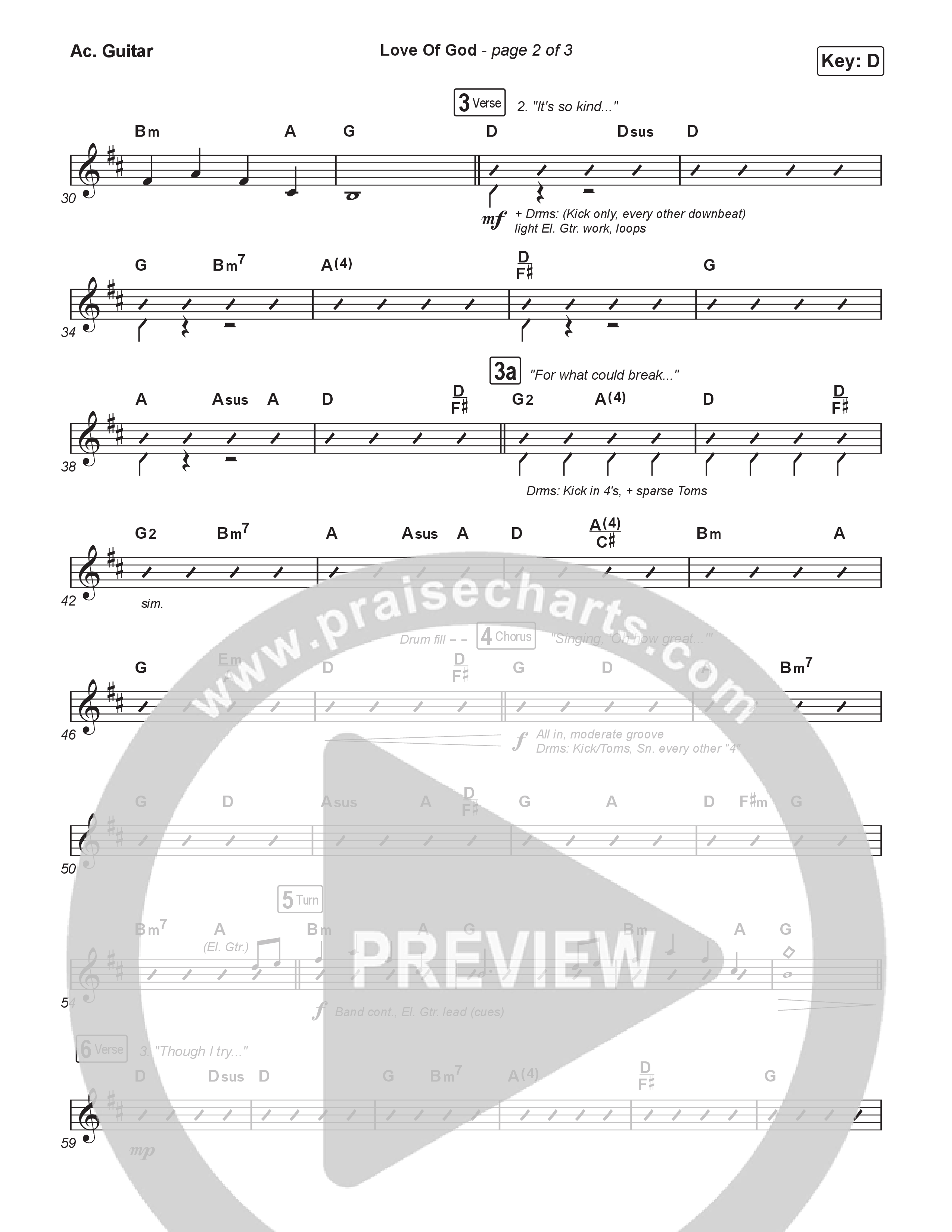 Love Of God (Choral/SATB) Acoustic Guitar (Travis Cottrell / Arr. Mason Brown)