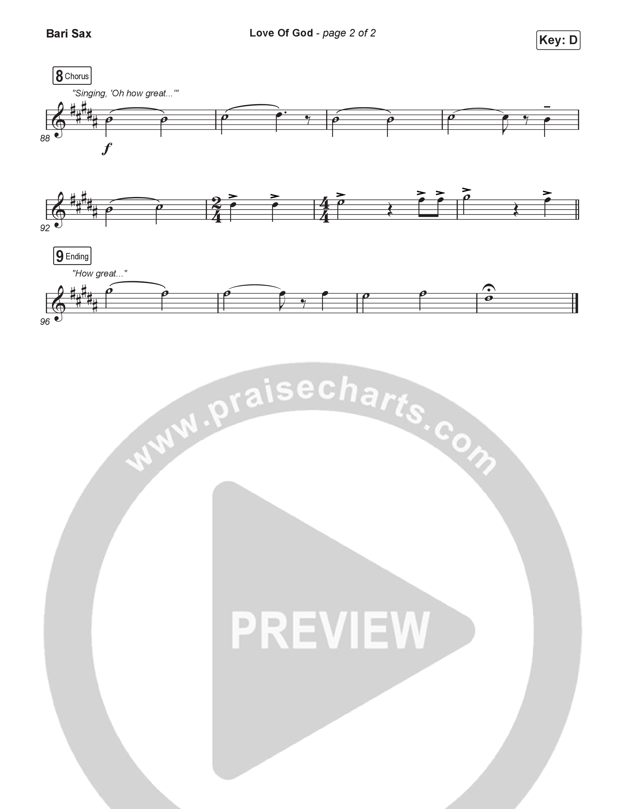 Love Of God (Choral/SATB) Bari Sax (Travis Cottrell / Arr. Mason Brown)