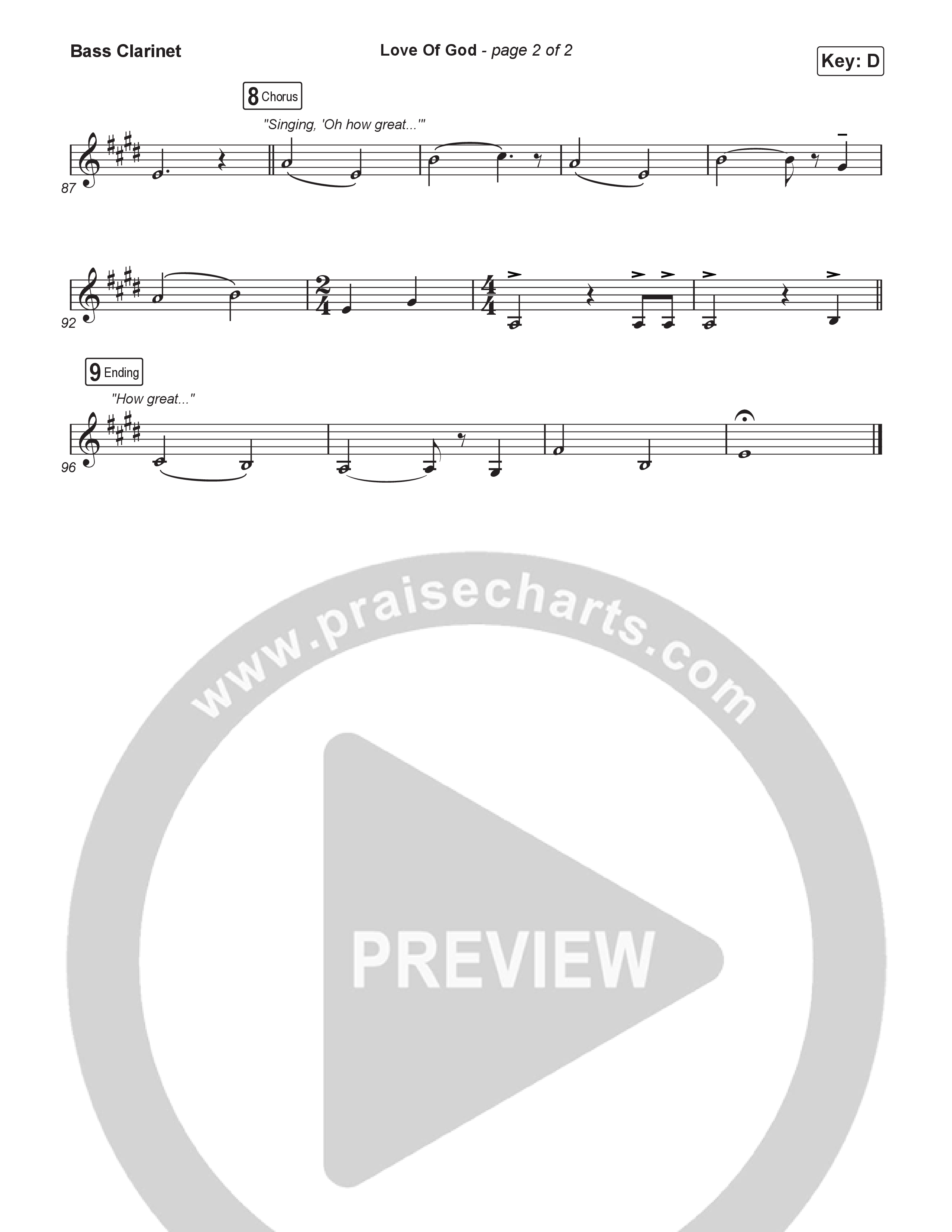 Love Of God (Choral/SATB) Bass Clarinet (Travis Cottrell / Arr. Mason Brown)