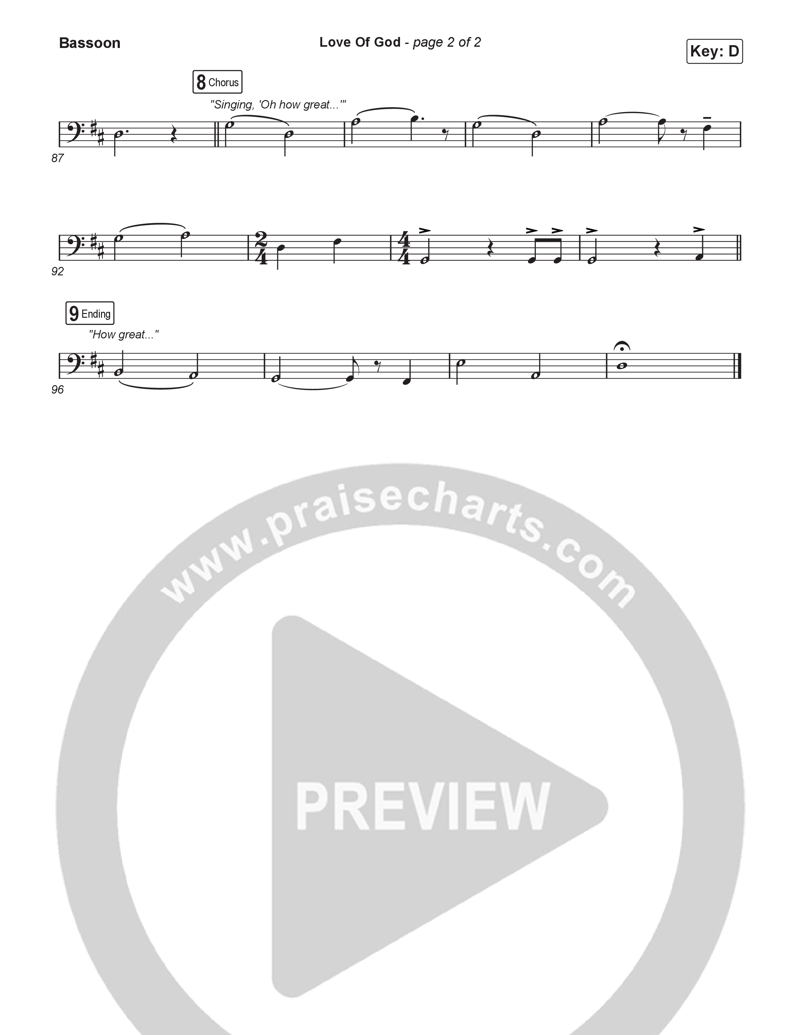 Love Of God (Choral/SATB) Bassoon (Travis Cottrell / Arr. Mason Brown)