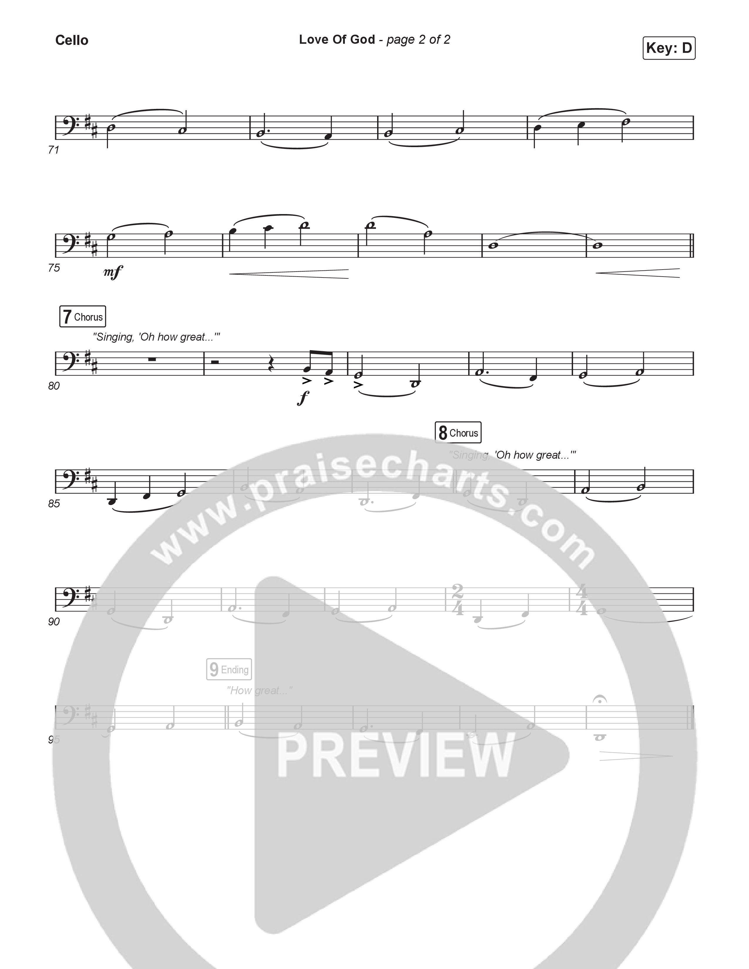 Love Of God (Choral/SATB) Cello (Travis Cottrell / Arr. Mason Brown)