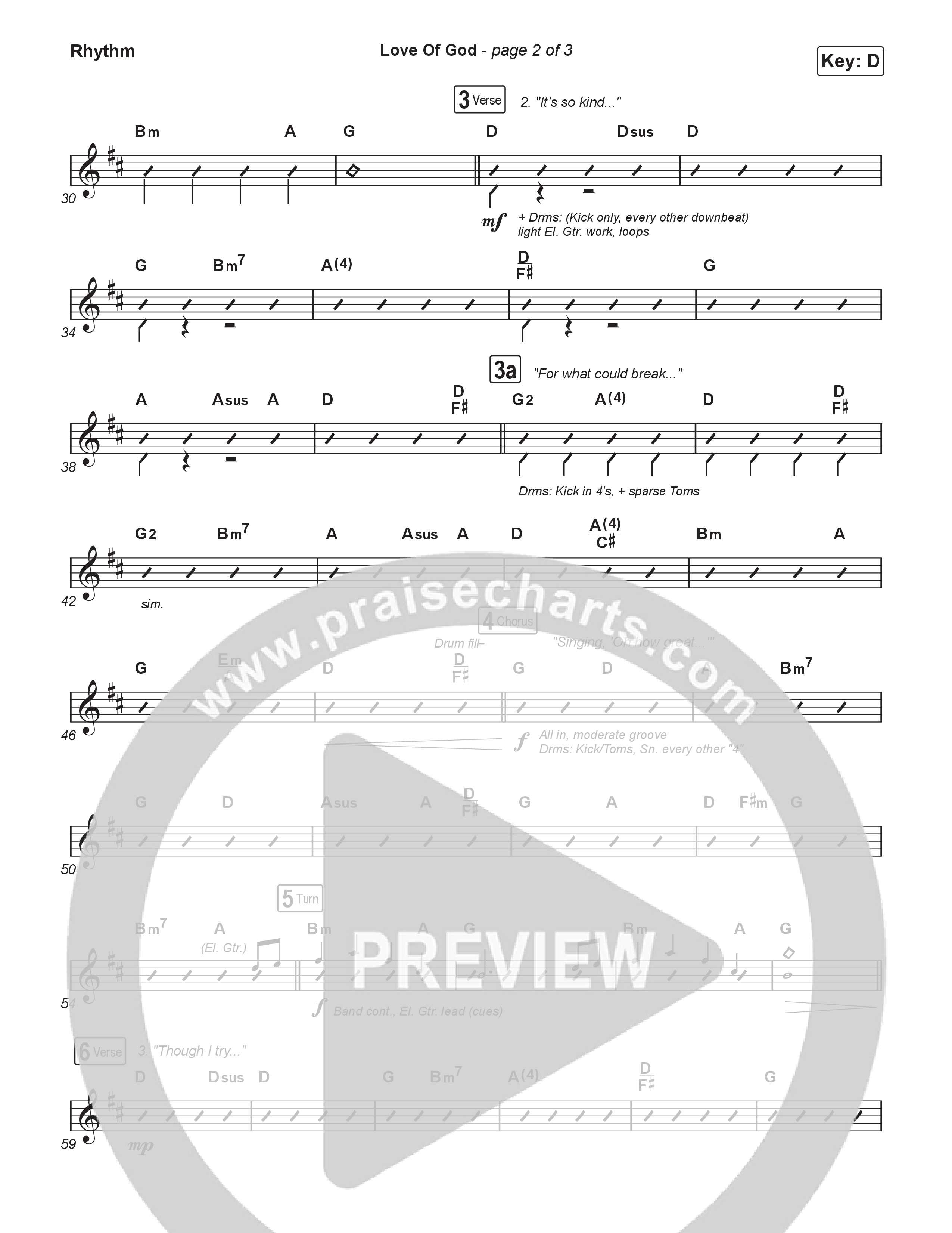 Love Of God (Choral/SATB) Rhythm Chart (Travis Cottrell / Arr. Mason Brown)