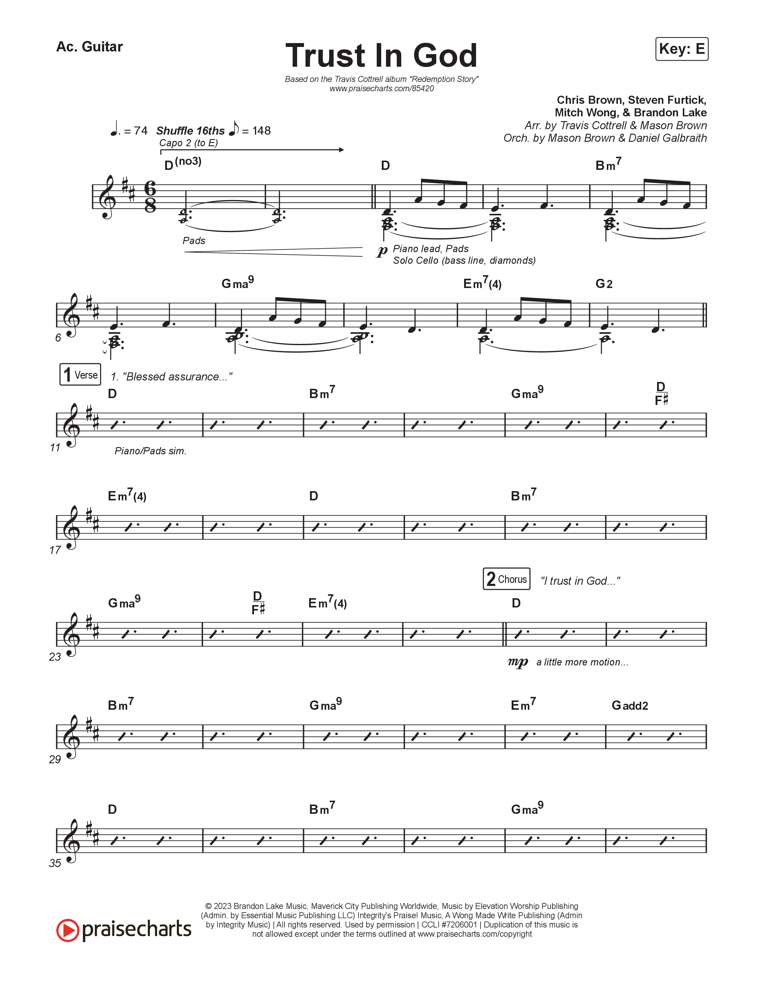 Trust In God (Choral/SATB) Acoustic Guitar (Travis Cottrell / Emily Clapp / Arr. Mason Brown)