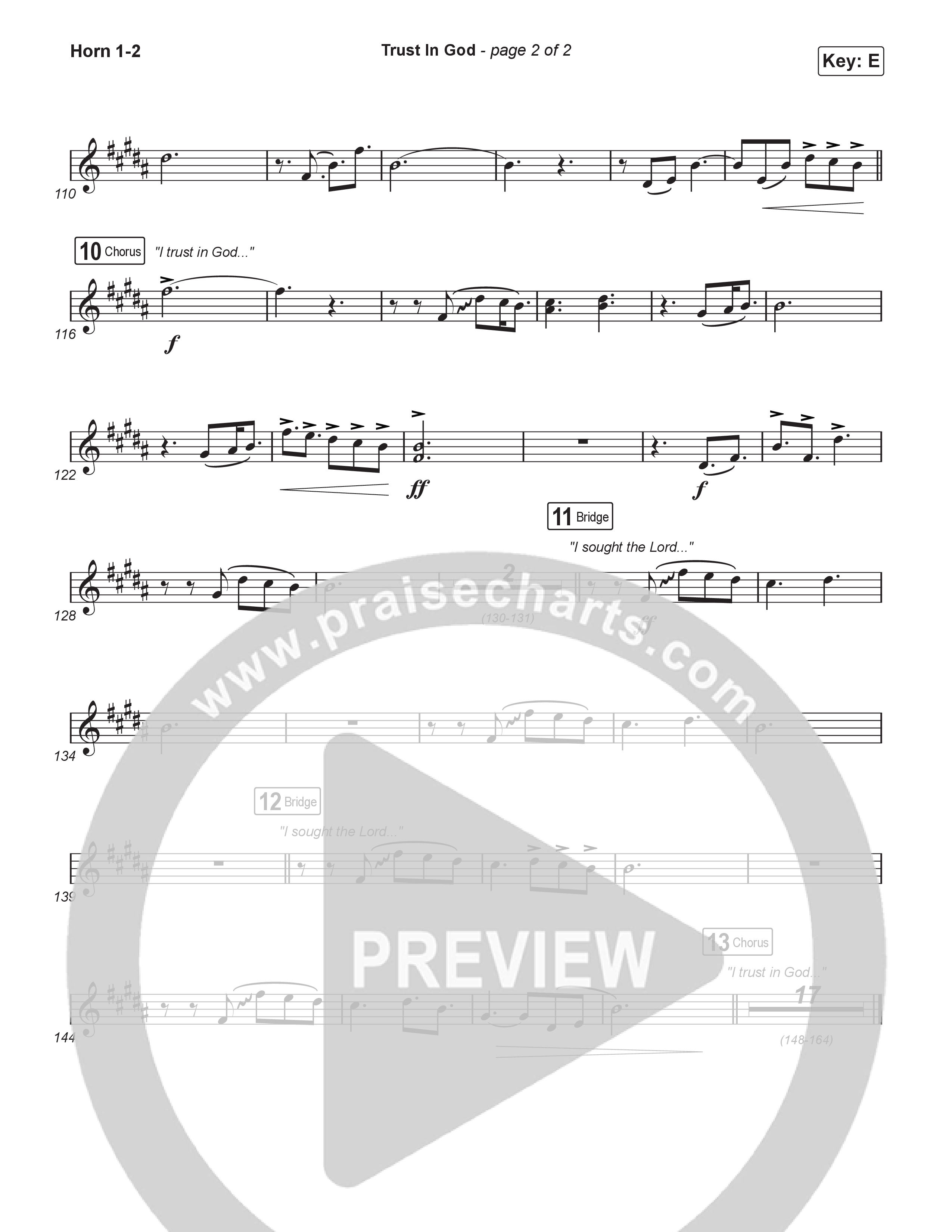Trust In God (Choral/SATB) French Horn 1,2 (Travis Cottrell / Emily Clapp / Arr. Mason Brown)