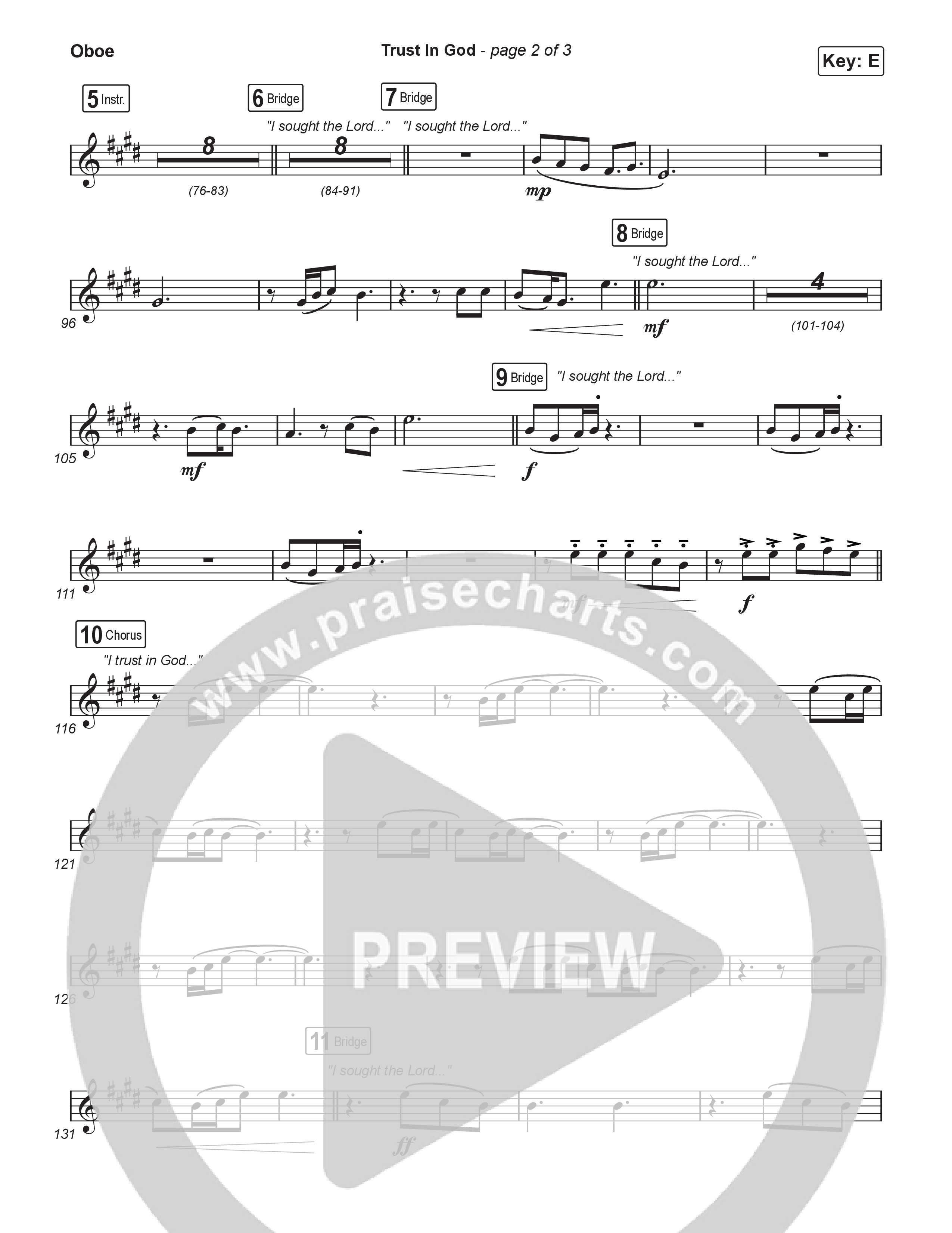Trust In God (Choral/SATB) Oboe (Travis Cottrell / Emily Clapp / Arr. Mason Brown)