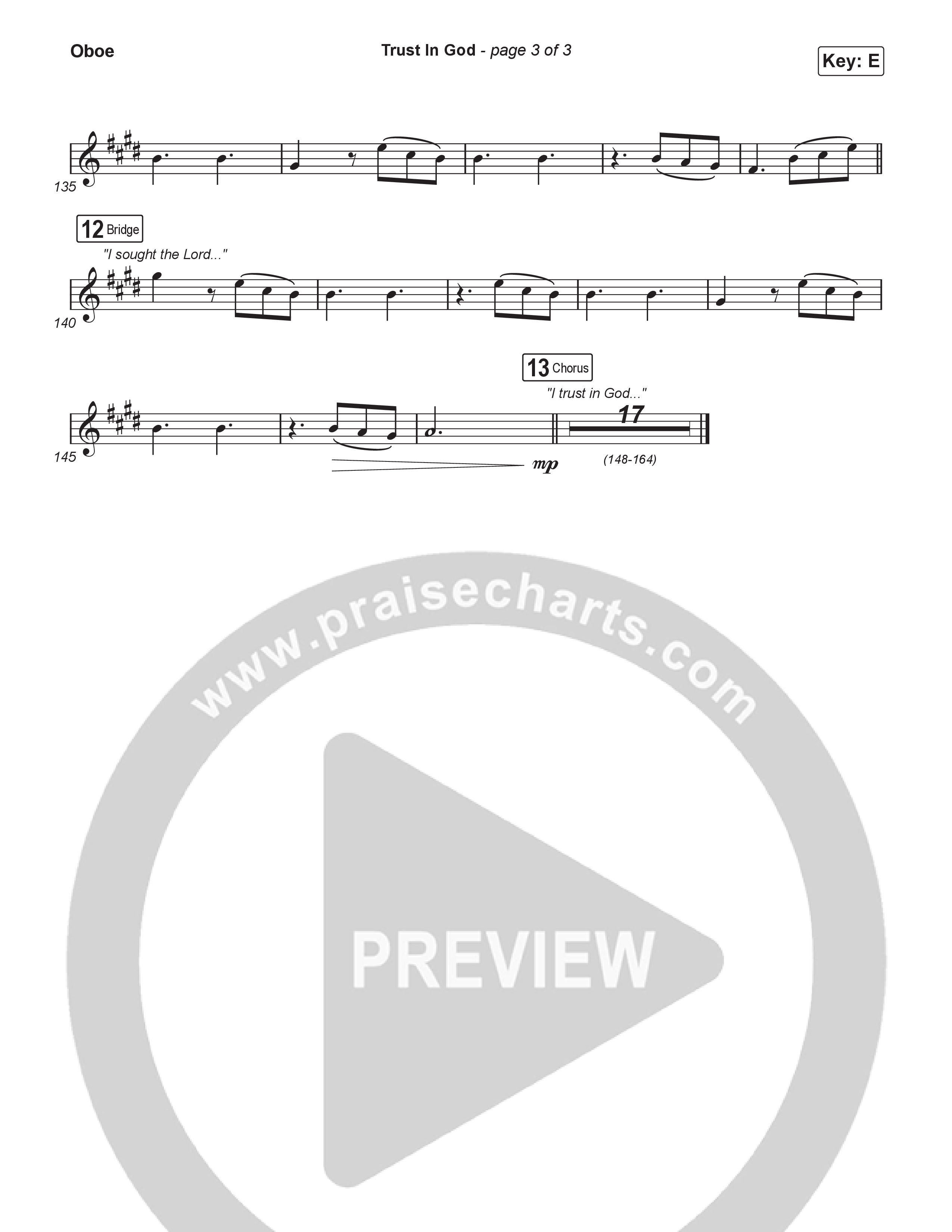 Trust In God (Choral/SATB) Oboe (Travis Cottrell / Emily Clapp / Arr. Mason Brown)