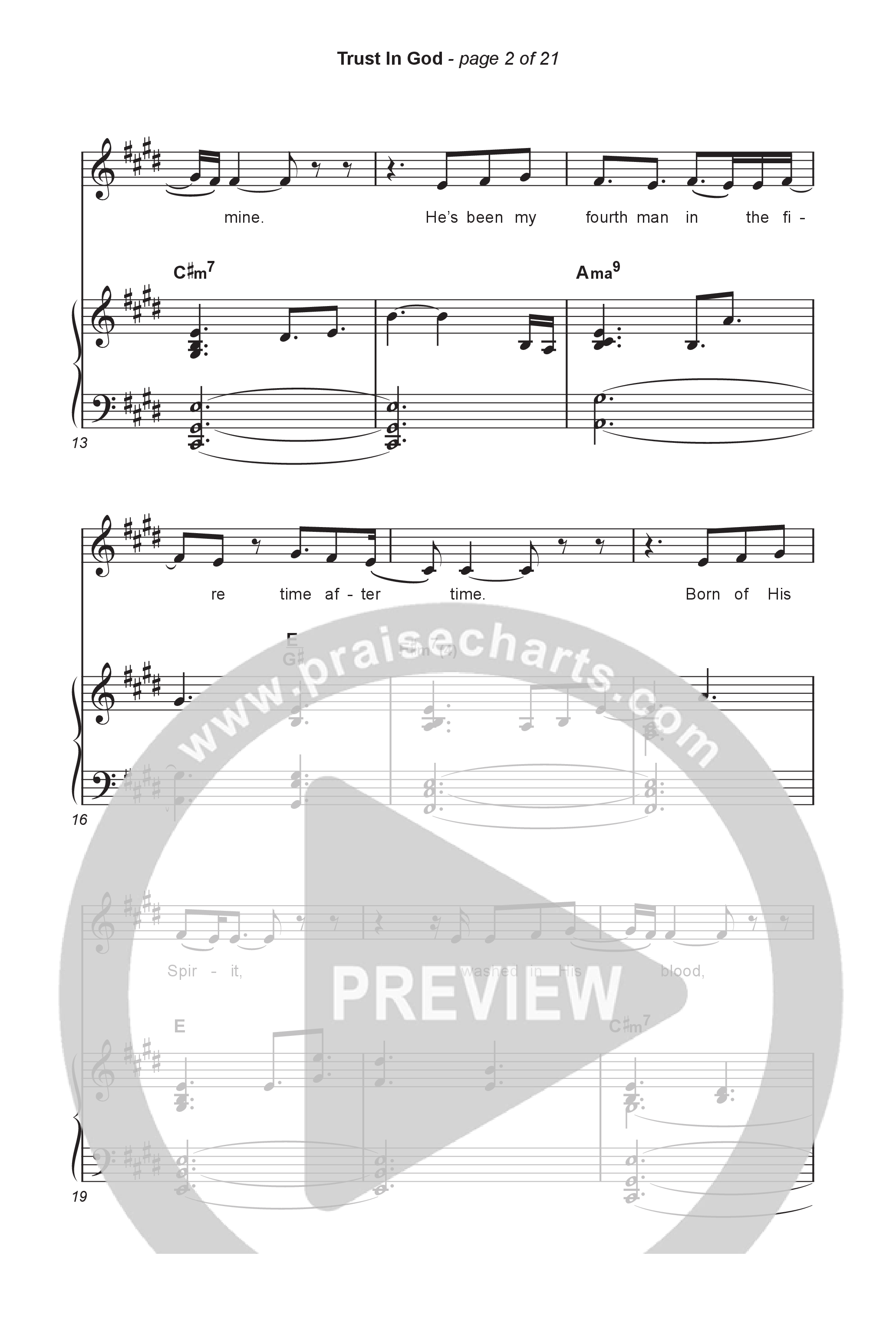 Trust In God (Choral/SATB) Octavo (SATB & Pno) (Travis Cottrell / Emily Clapp / Arr. Mason Brown)