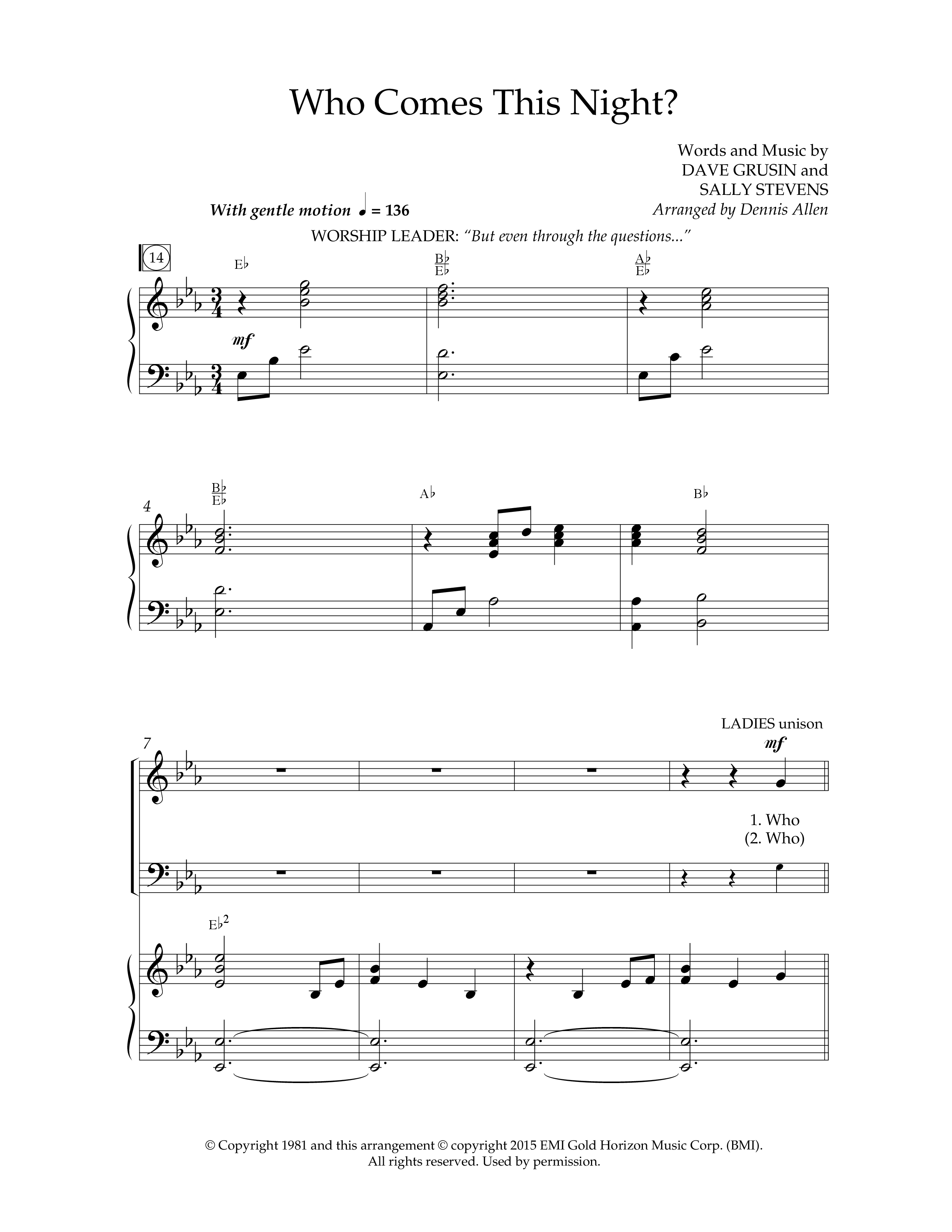 Come And Behold Him (7 Song Choral Collection) Song 3 (Piano SATB) (Lifeway Choral / Arr. Dennis Allen)
