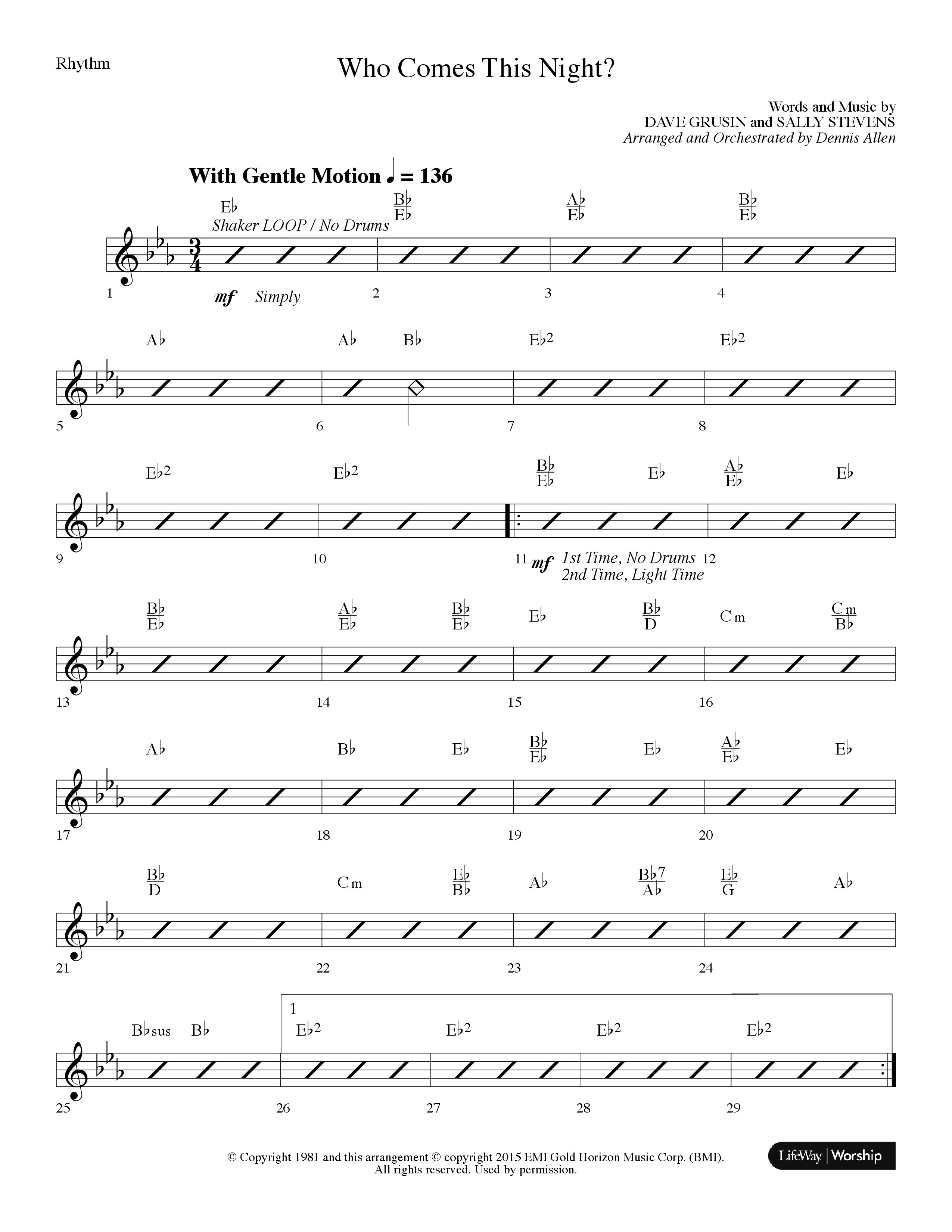 Come And Behold Him (7 Song Choral Collection) Song 3 (Rhythm) (Lifeway Choral / Arr. Dennis Allen)