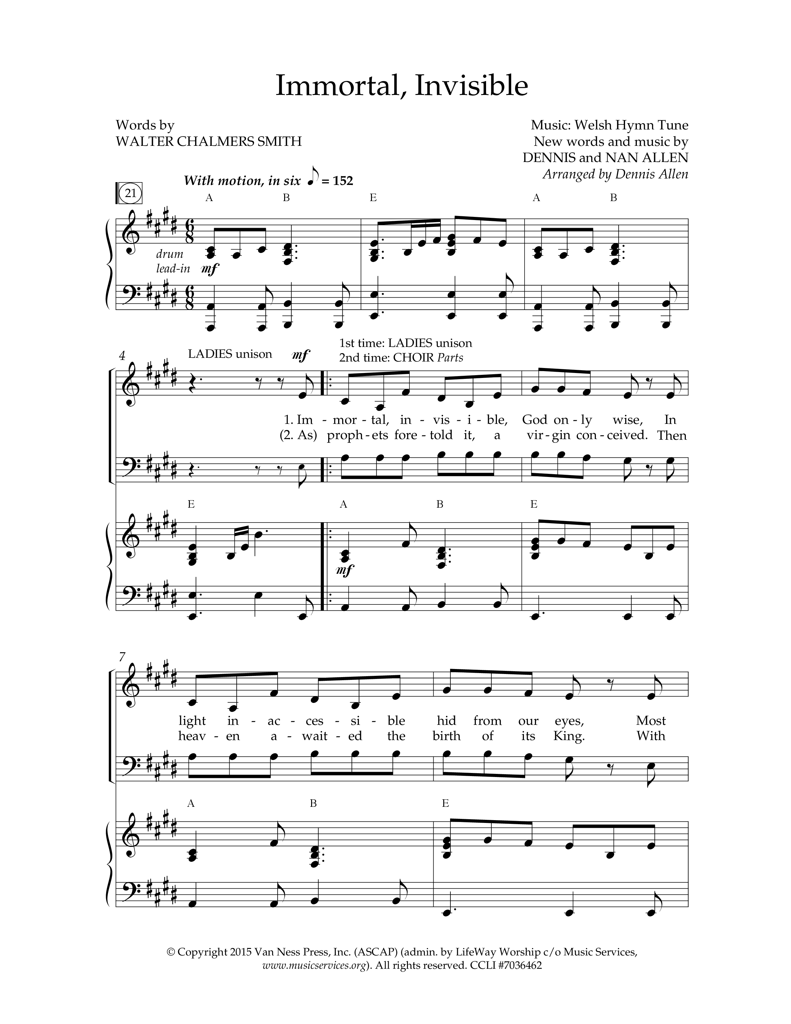 Come And Behold Him (7 Song Choral Collection) Song 4 (Piano SATB) (Lifeway Choral / Arr. Dennis Allen)