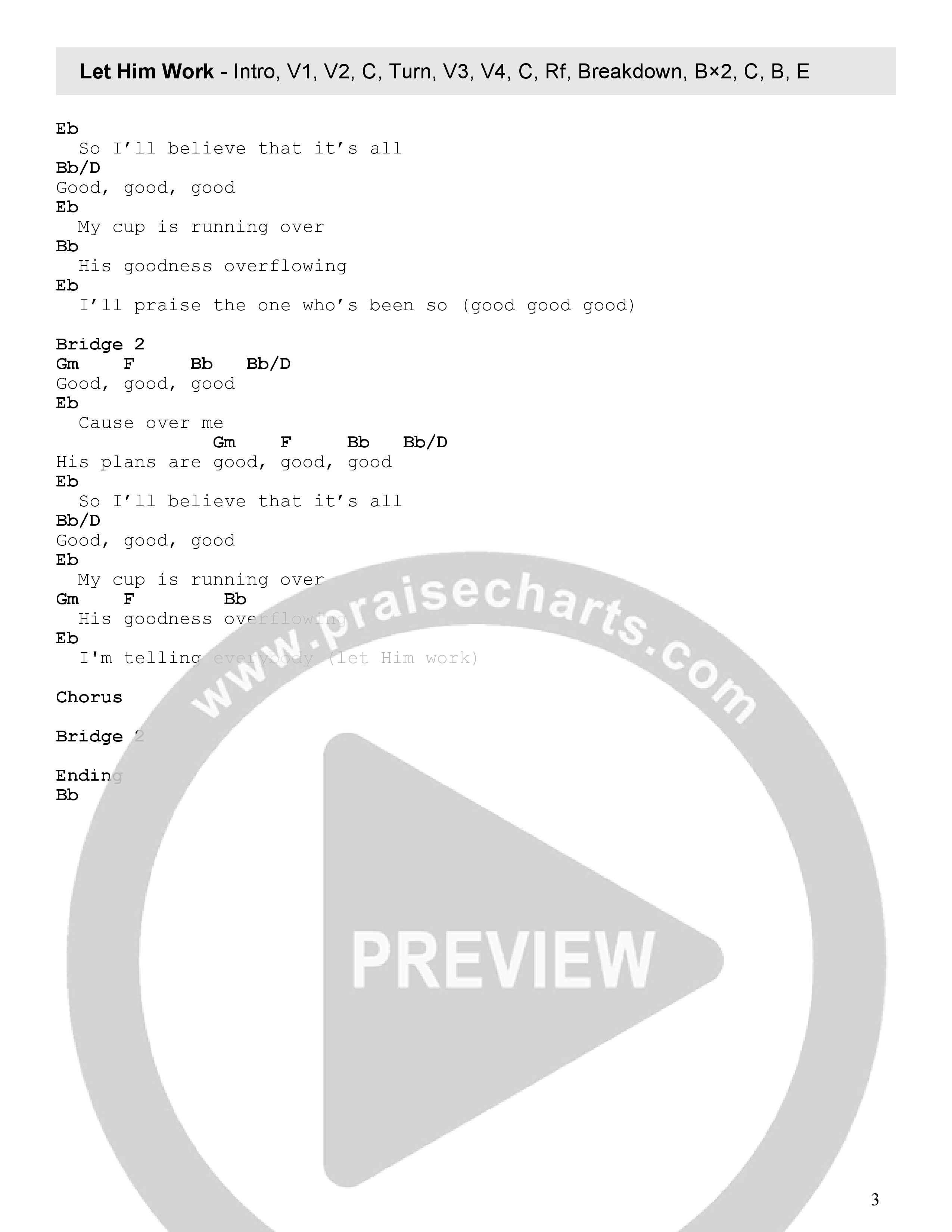 Let Him Work Chord Chart (Faith Worship Arts)