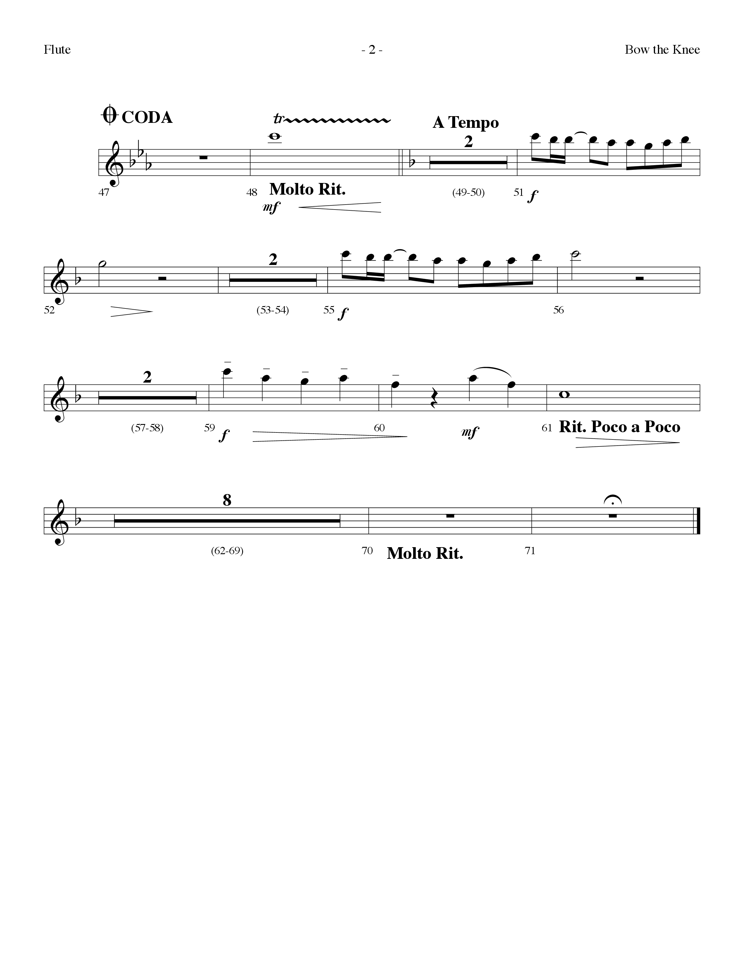 Bow The Knee (Choral Anthem SATB) Flute (Lifeway Choral / Arr. Dennis Allen)
