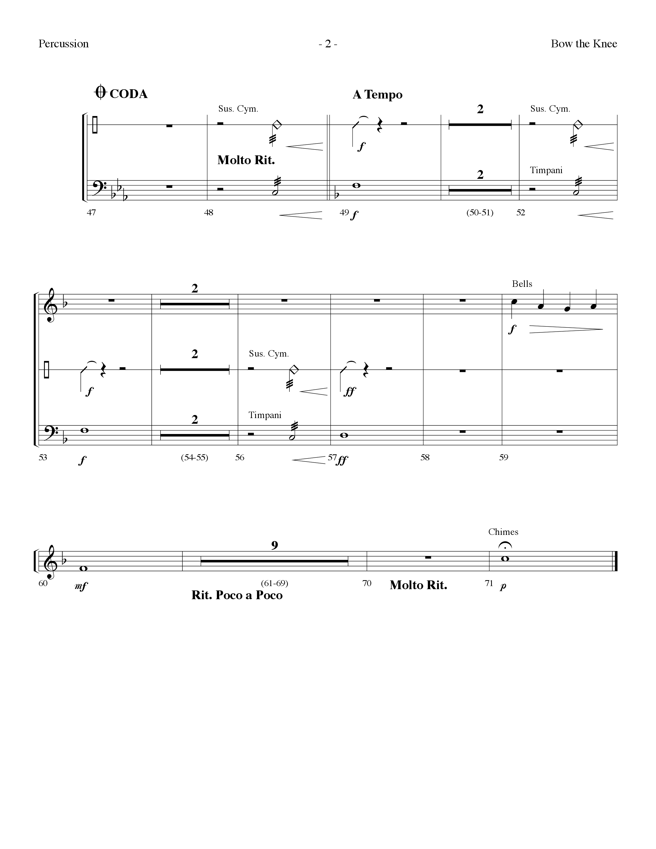 Bow The Knee (Choral Anthem SATB) Percussion (Lifeway Choral / Arr. Dennis Allen)