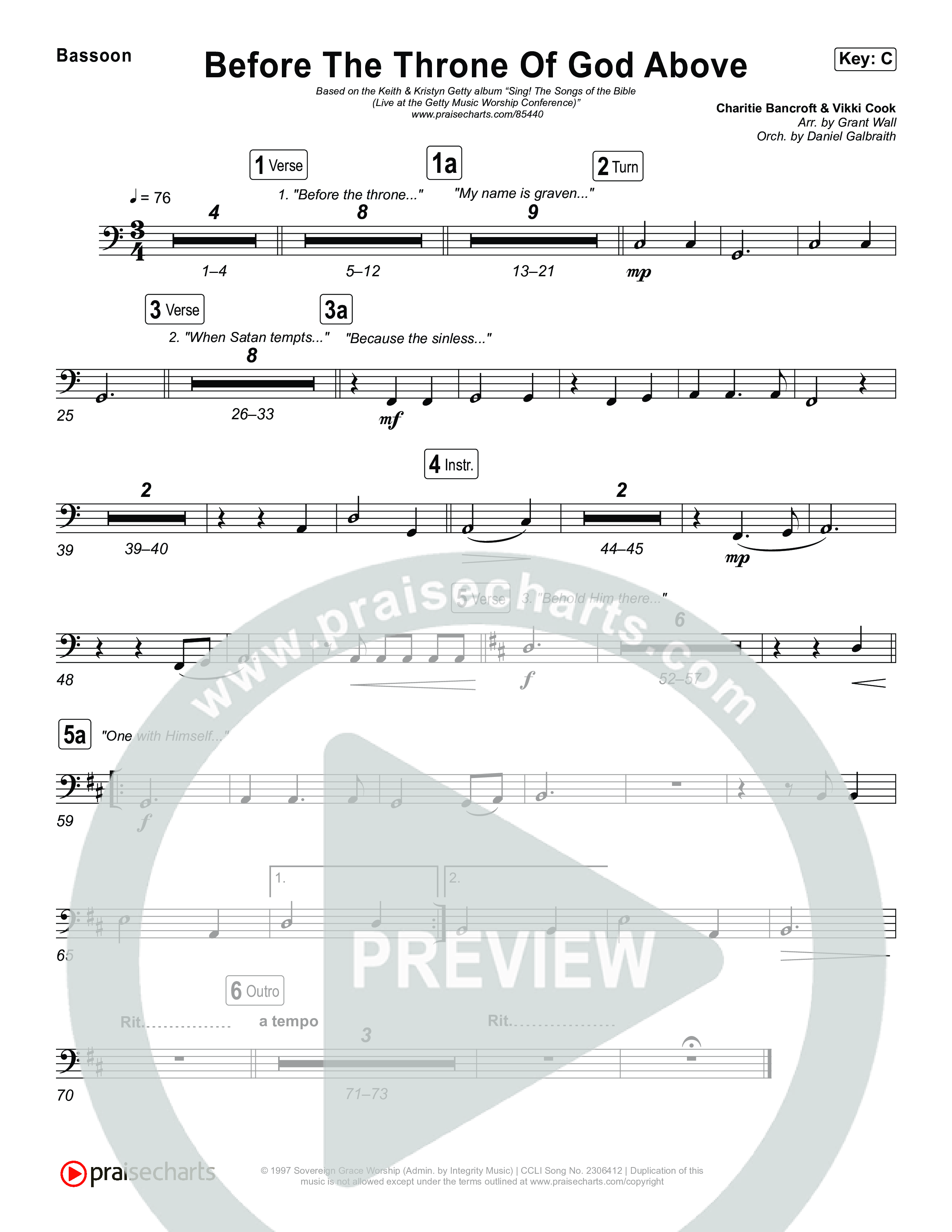 Before The Throne Of God Above Bassoon (Keith & Kristyn Getty)