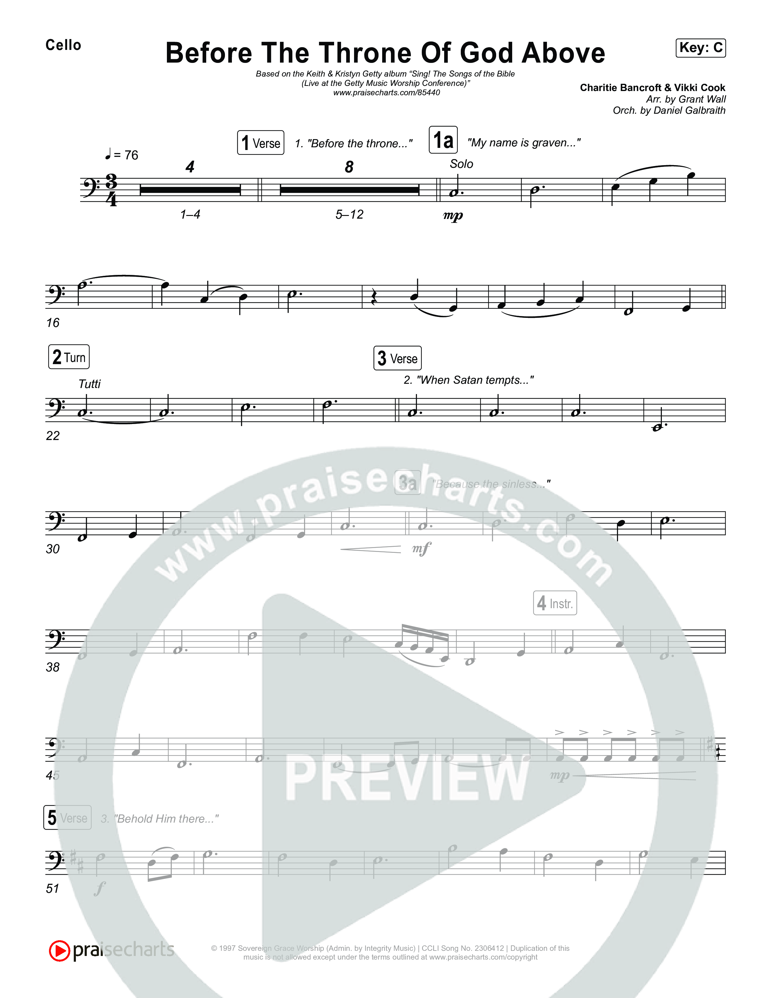 Before The Throne Of God Above Cello (Keith & Kristyn Getty)