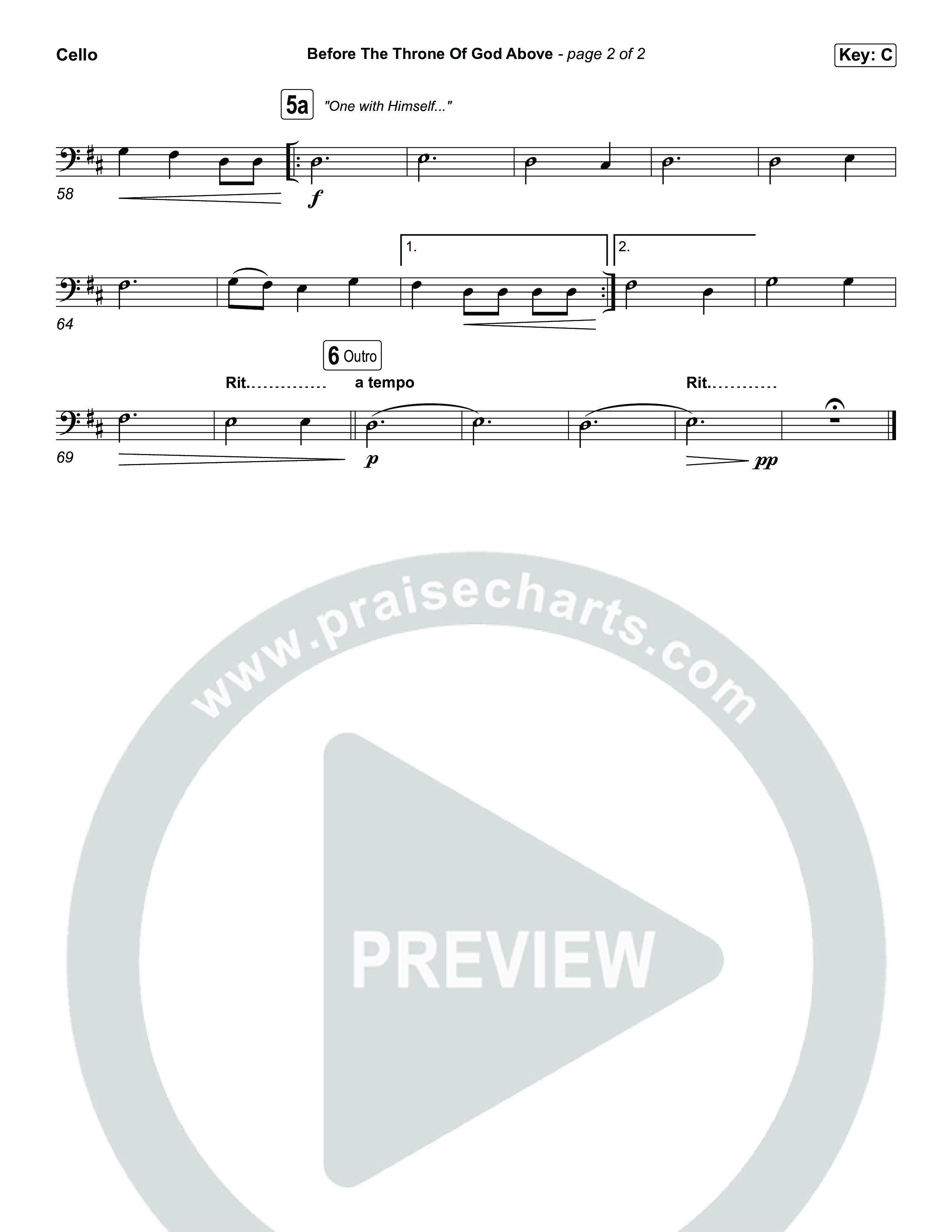 Before The Throne Of God Above Cello (Keith & Kristyn Getty)