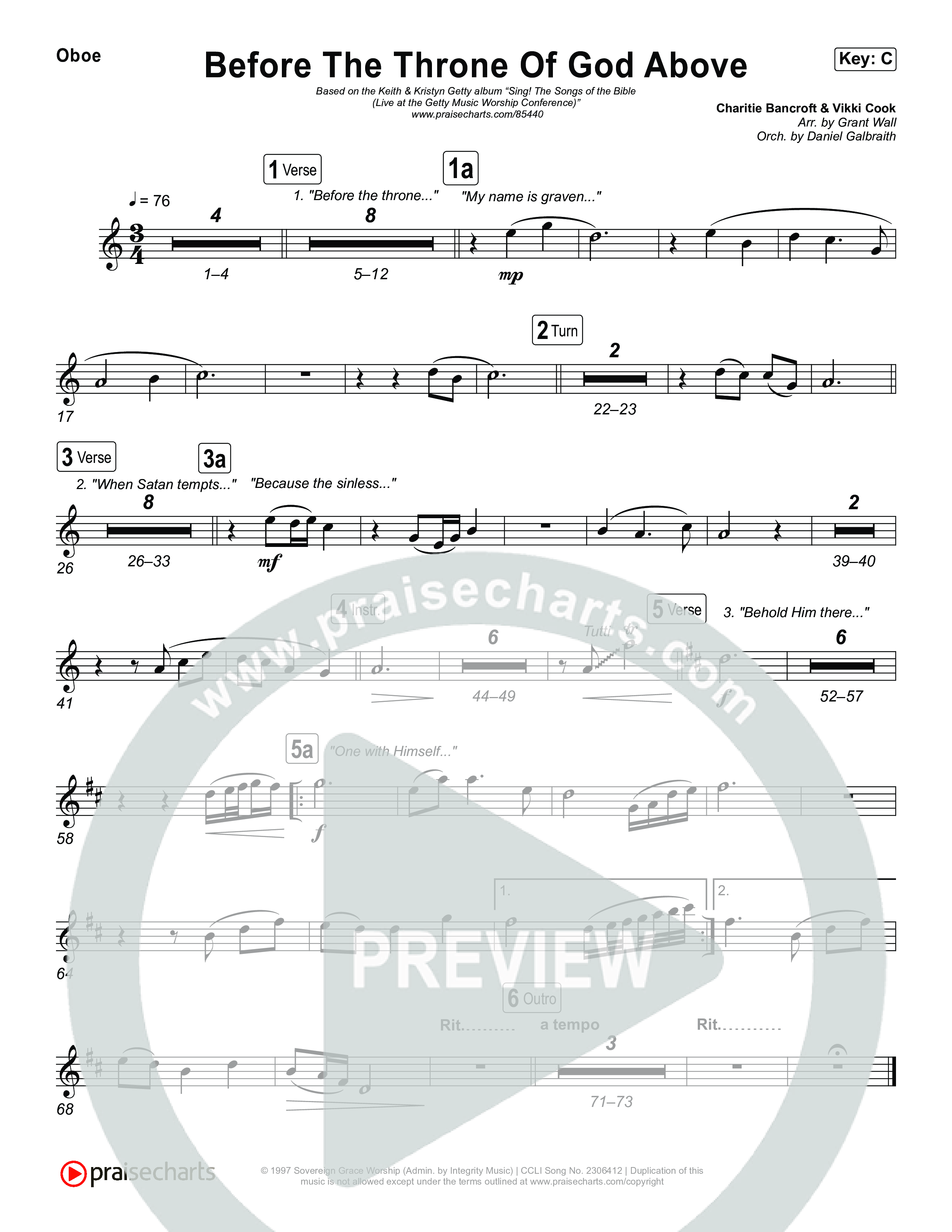 Before The Throne Of God Above Oboe (Keith & Kristyn Getty)