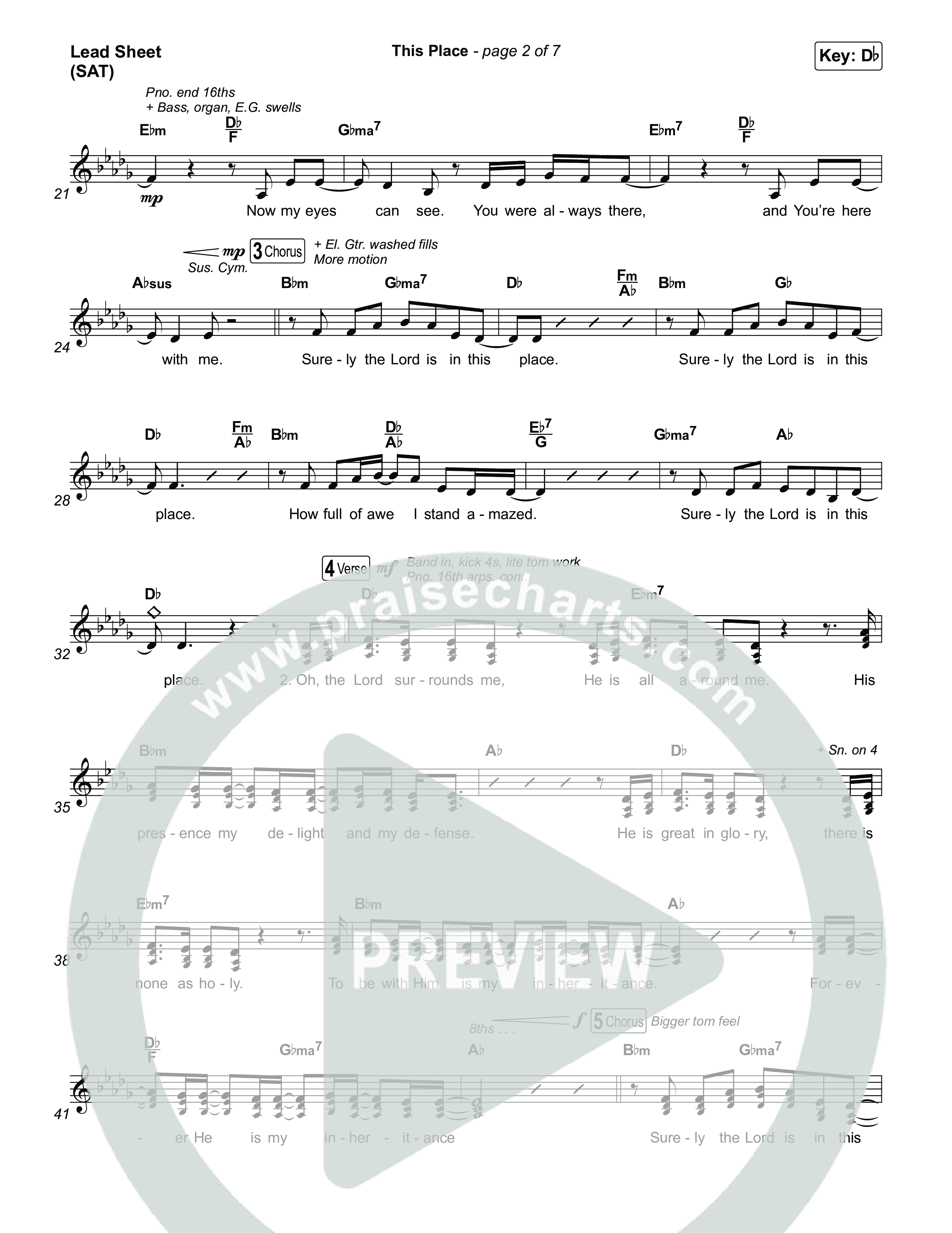 This Place Lead Sheet (SAT) (The Belonging Co / Natalie Grant)