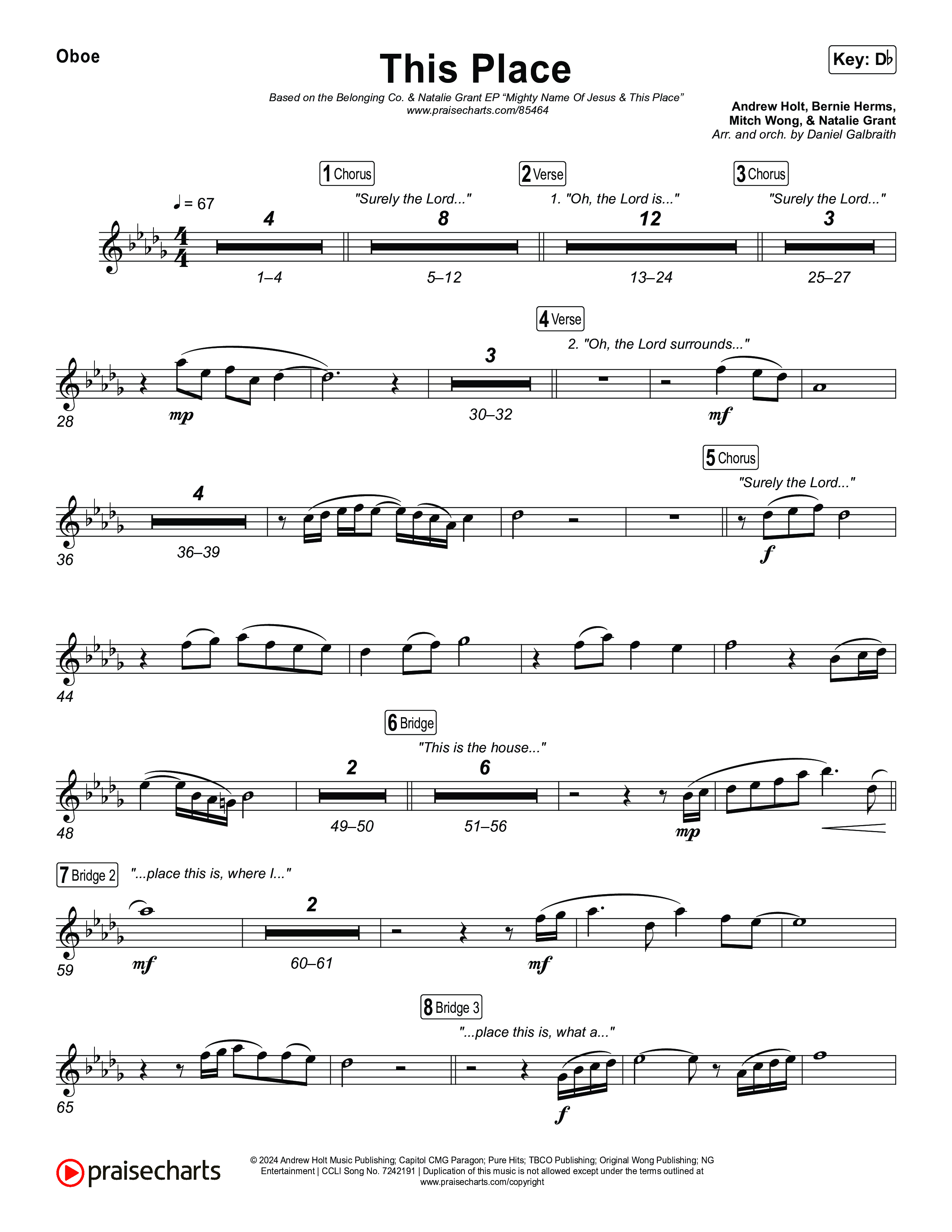 This Place Oboe (The Belonging Co / Natalie Grant)