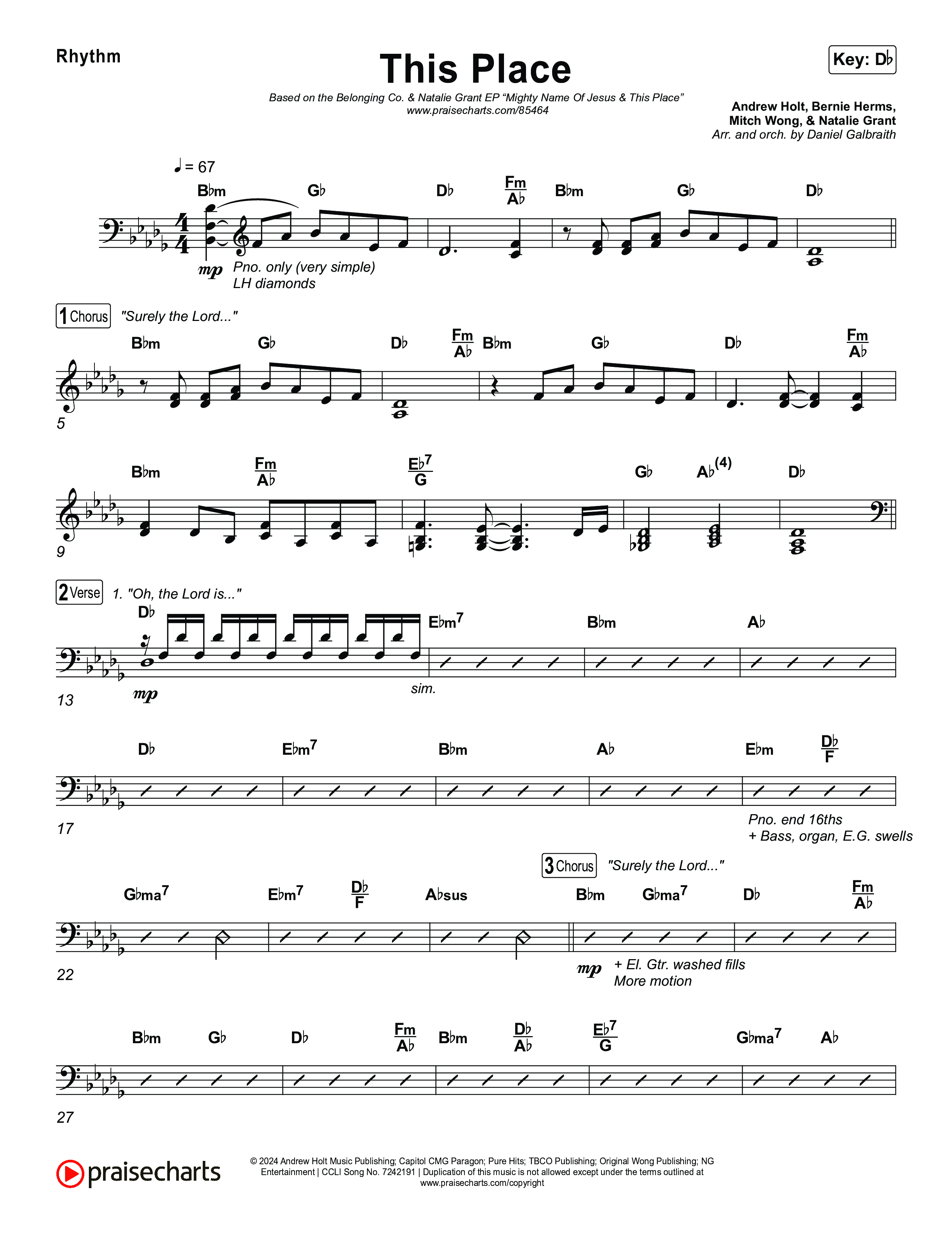 This Place Rhythm Chart (The Belonging Co / Natalie Grant)