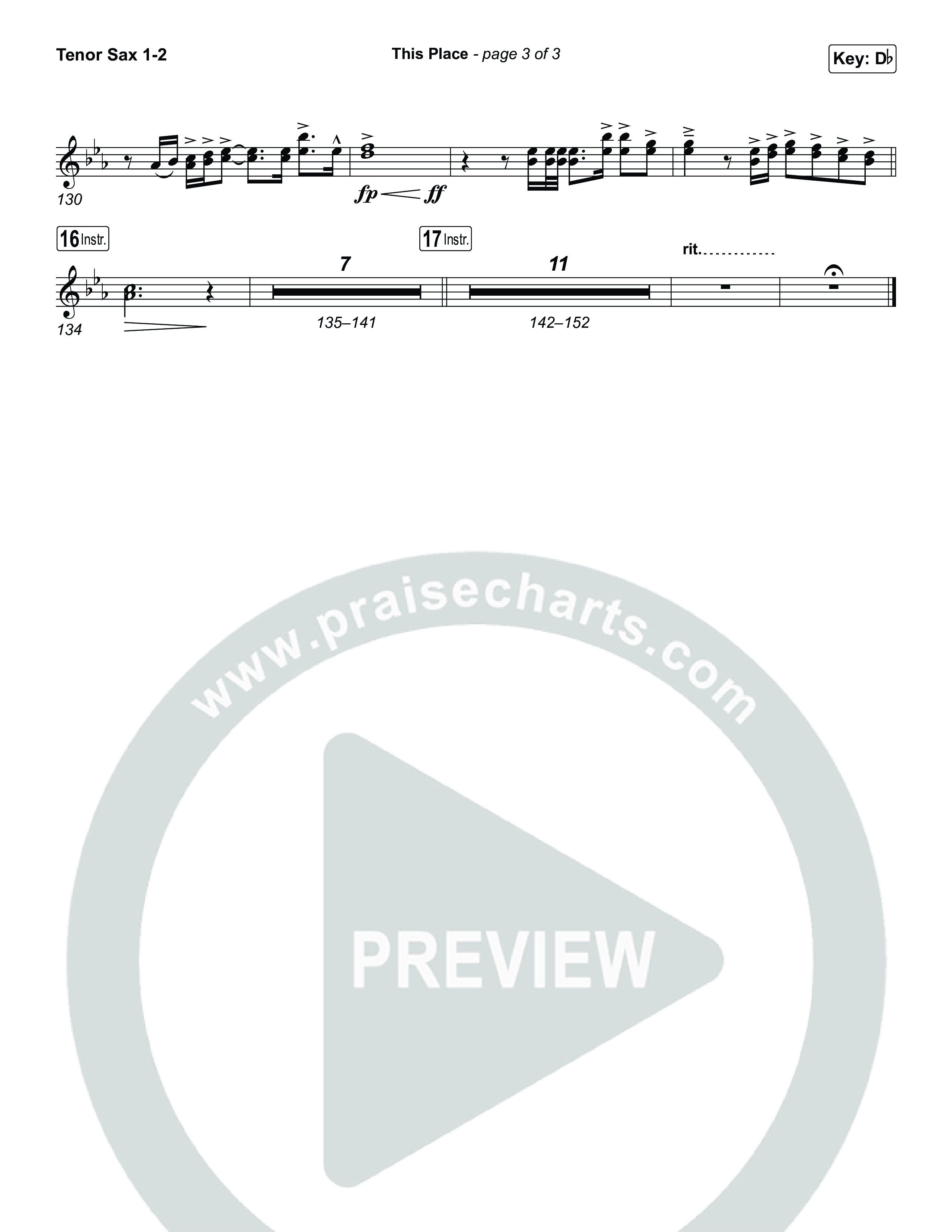 This Place Tenor Sax 1,2 (The Belonging Co / Natalie Grant)