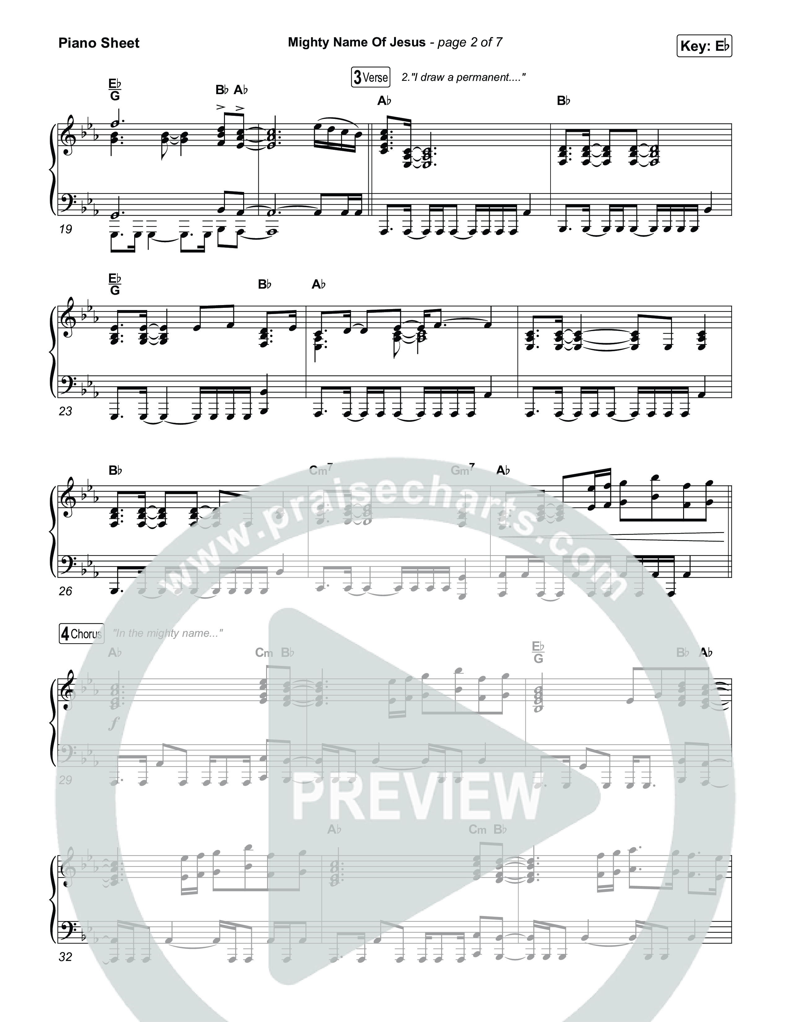 Mighty Name Of Jesus Piano Sheet (The Belonging Co / Hope Darst)