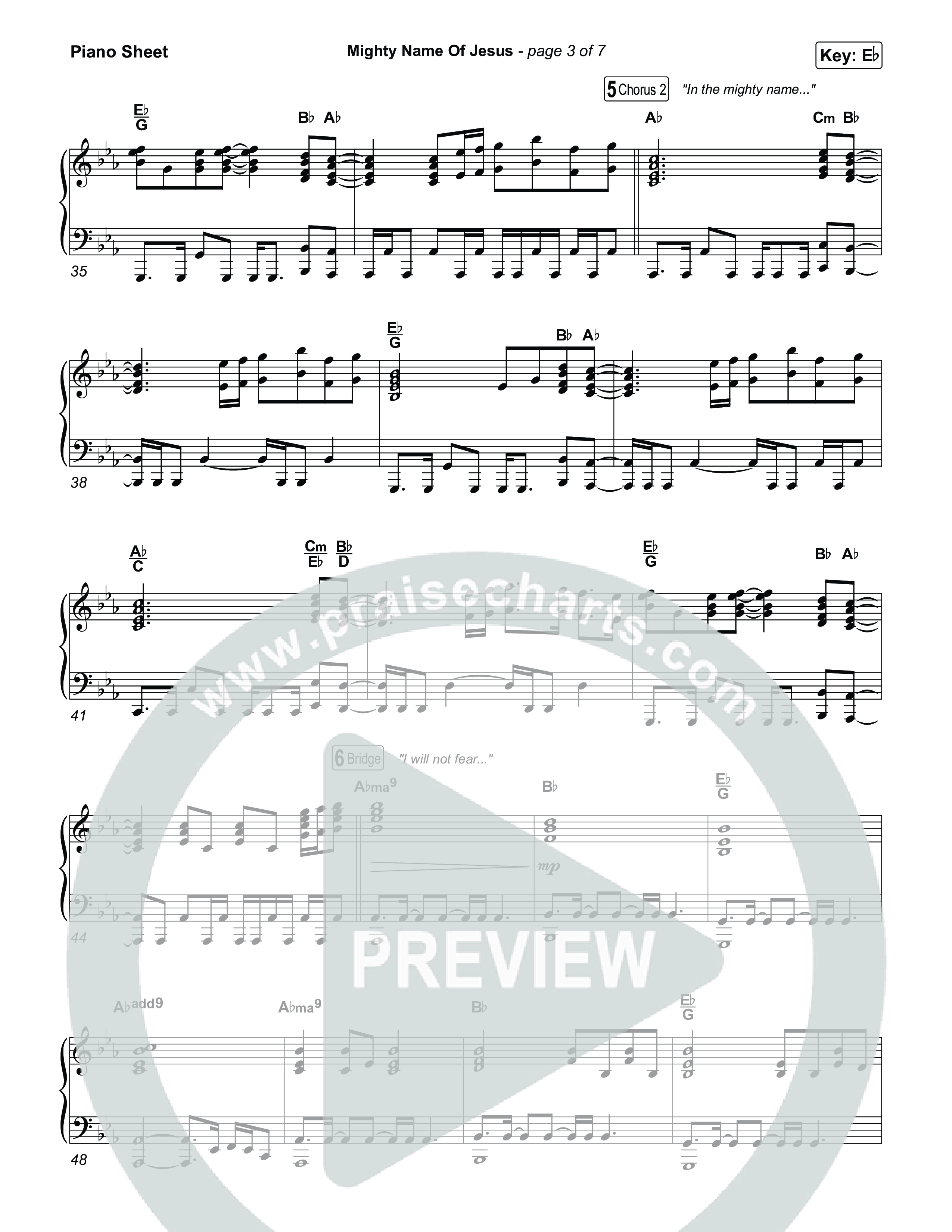 Mighty Name Of Jesus Piano Sheet (The Belonging Co / Hope Darst)