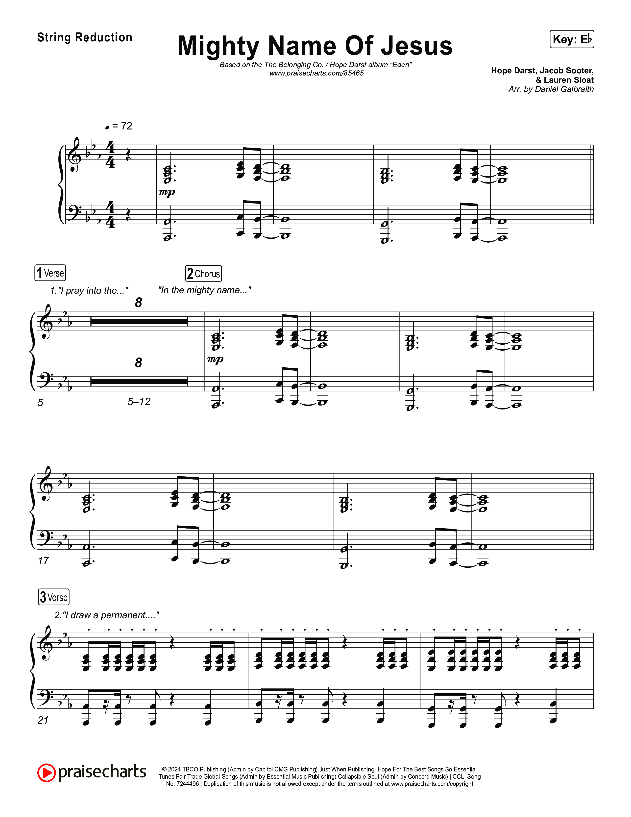 Mighty Name Of Jesus String Reduction (The Belonging Co / Hope Darst)