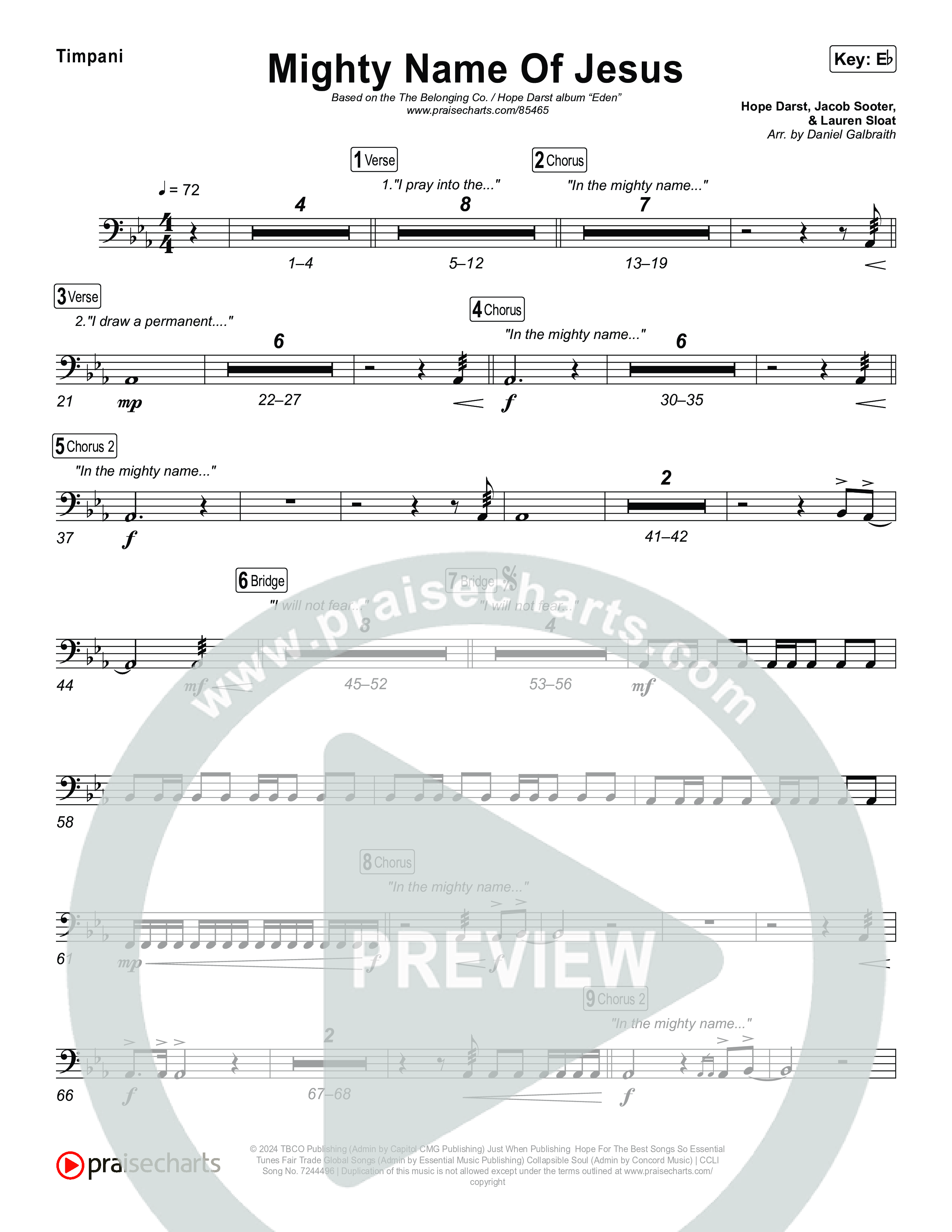 Mighty Name Of Jesus Timpani (The Belonging Co / Hope Darst)