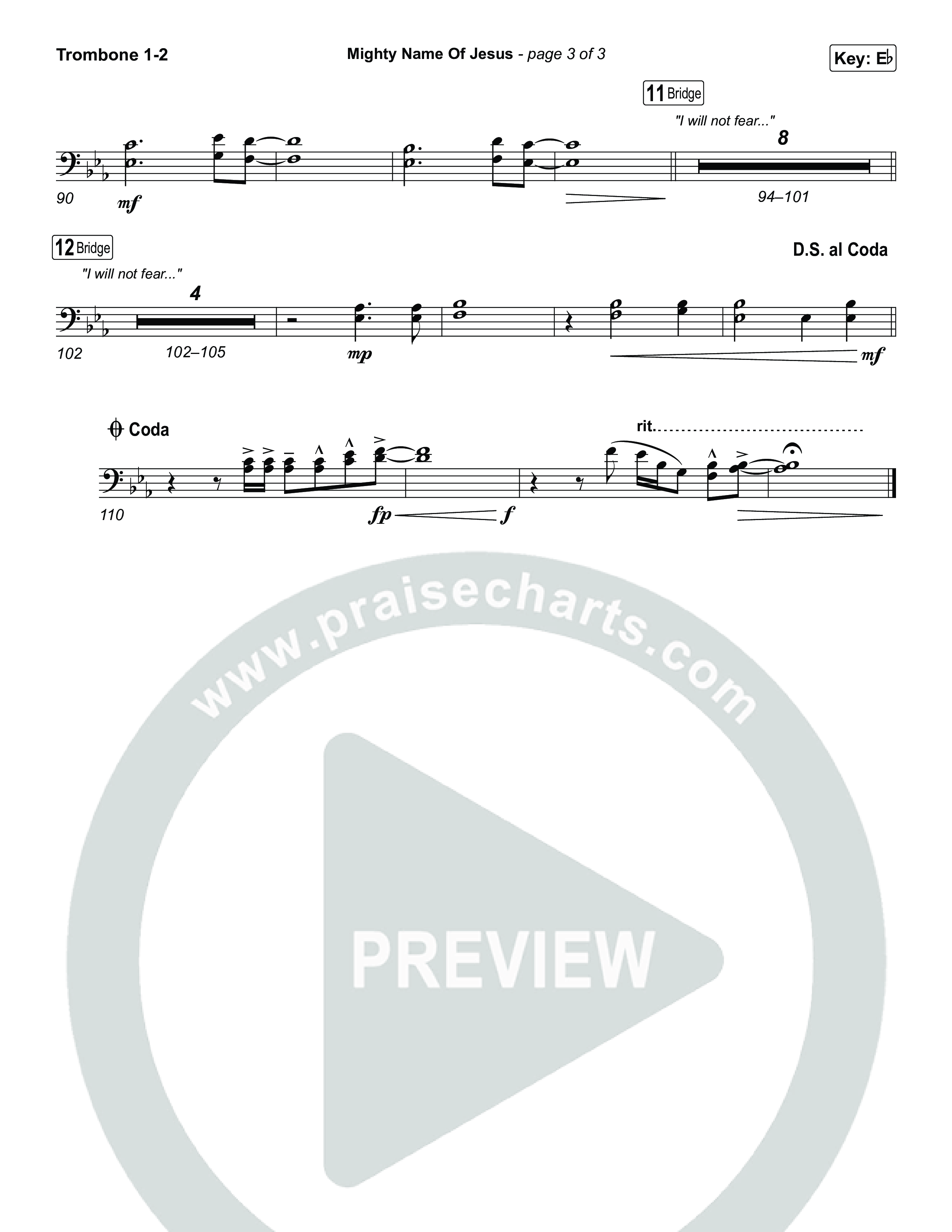 Mighty Name Of Jesus Trombone 1,2 (The Belonging Co / Hope Darst)