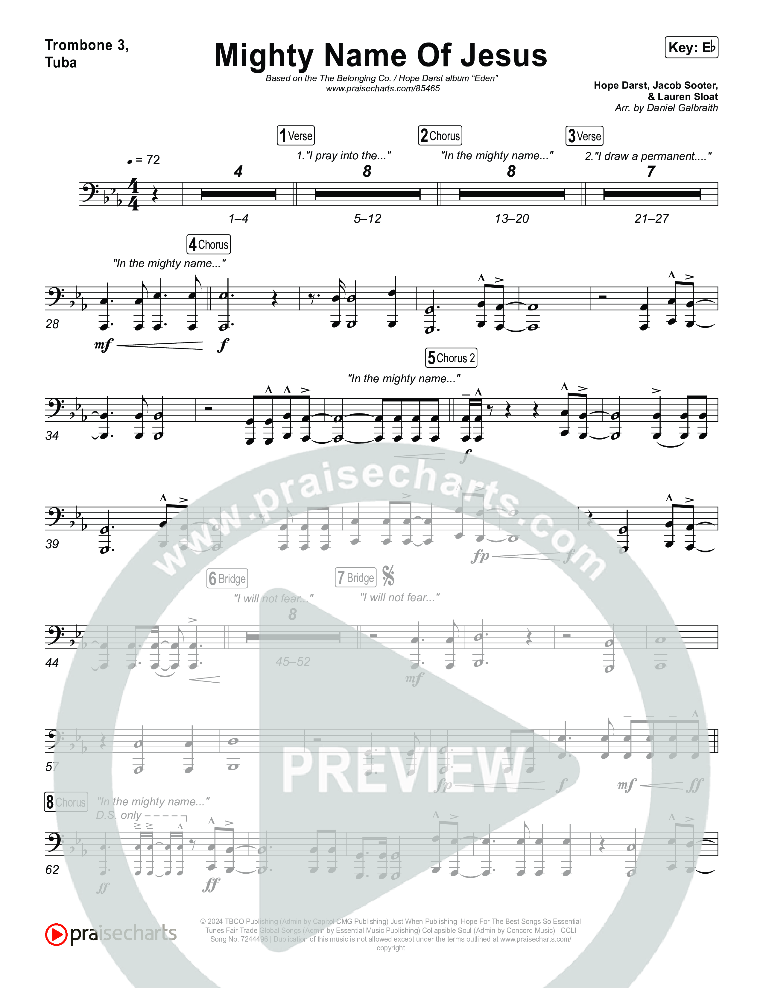 Mighty Name Of Jesus Trombone 3/Tuba (The Belonging Co / Hope Darst)