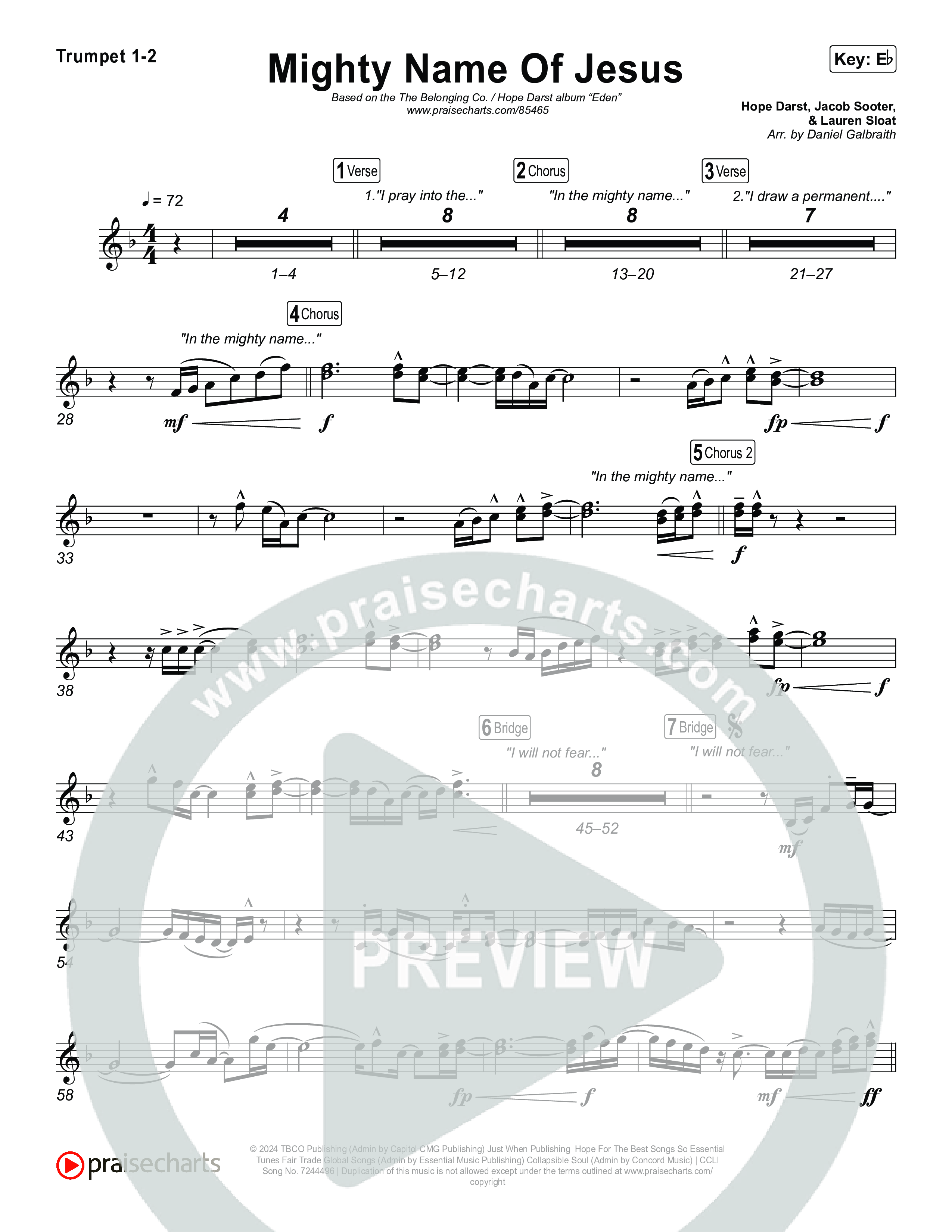 Mighty Name Of Jesus Trumpet 1,2 (The Belonging Co / Hope Darst)