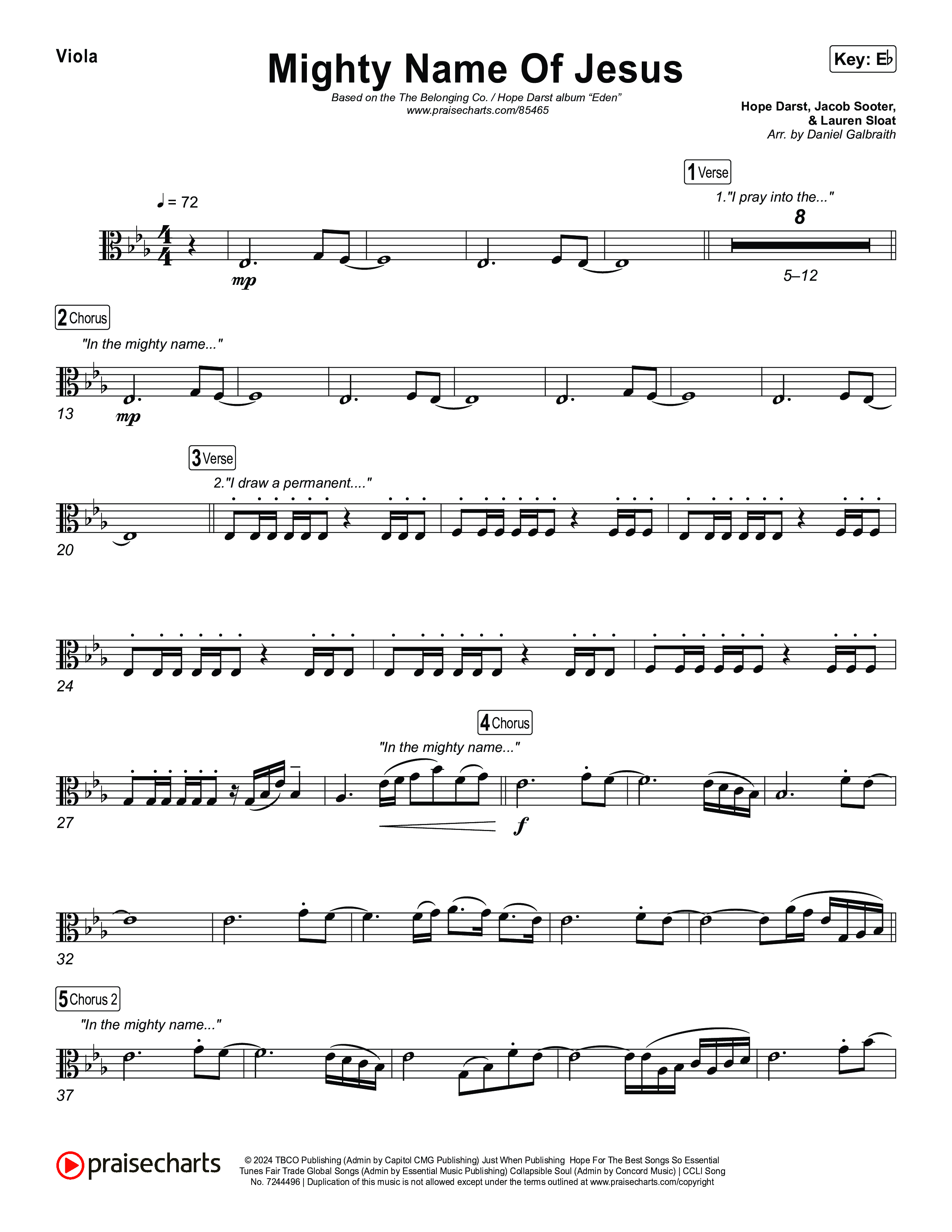 Mighty Name Of Jesus Viola (The Belonging Co / Hope Darst)