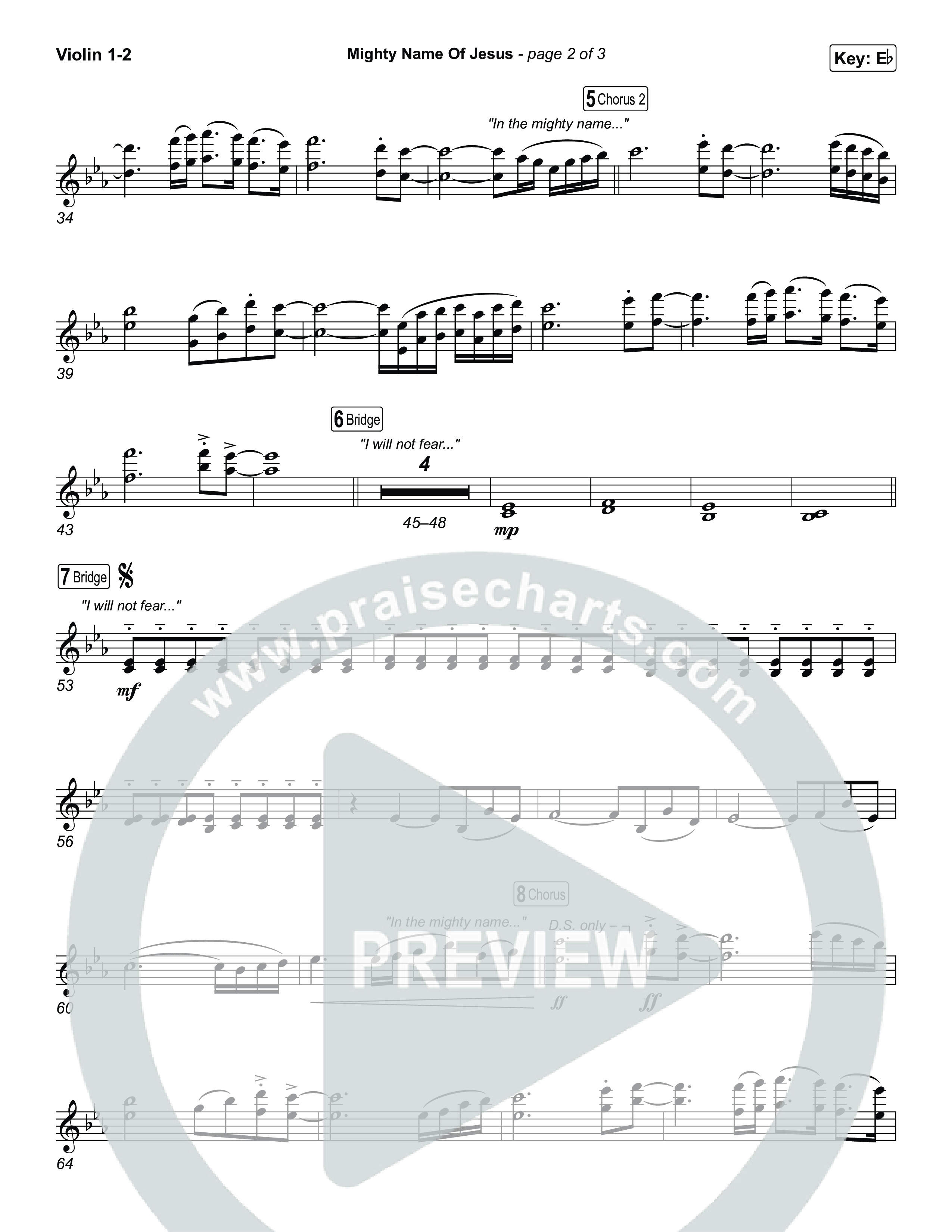 Mighty Name Of Jesus Violin 1,2 (The Belonging Co / Hope Darst)