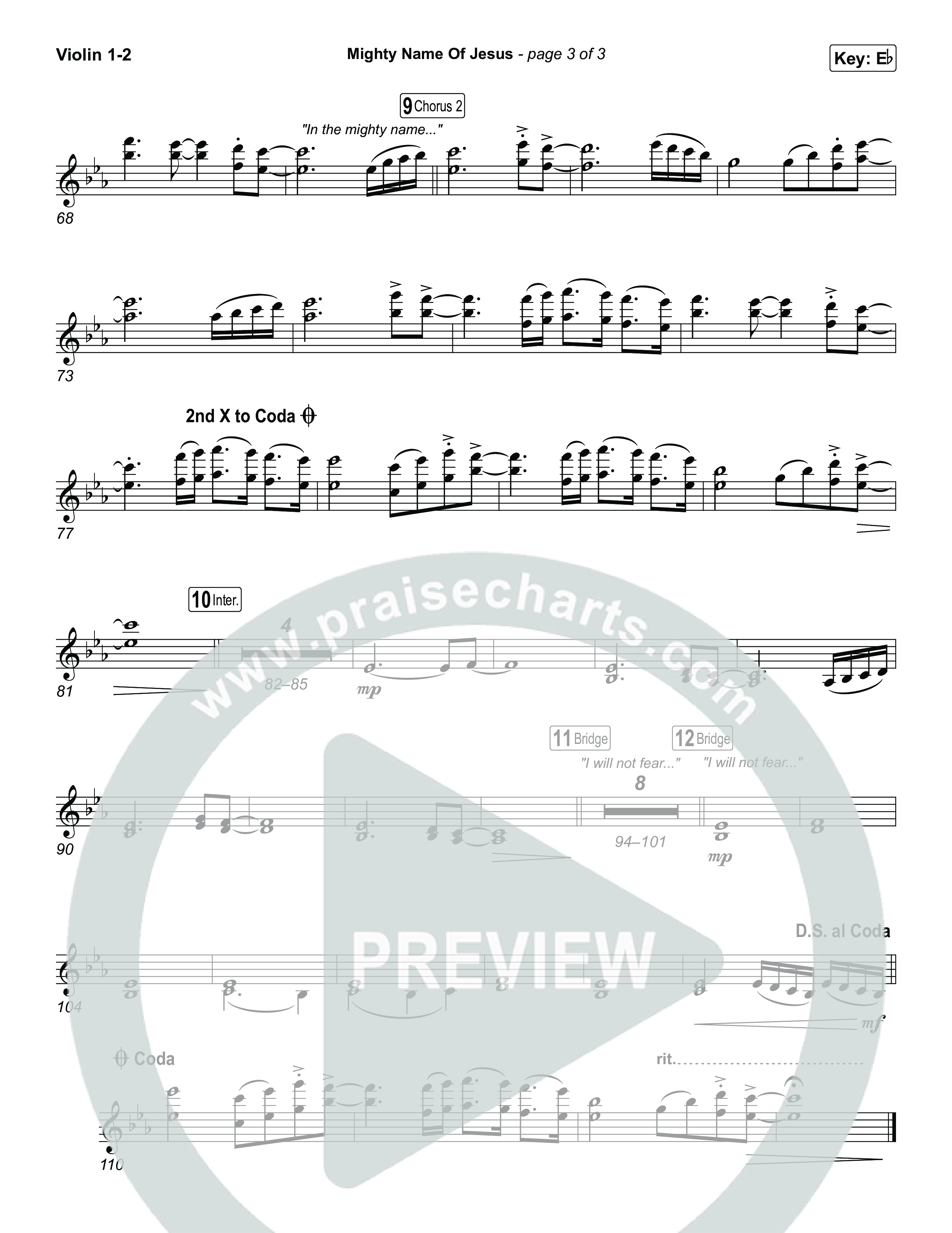 Mighty Name Of Jesus Violin 1,2 (The Belonging Co / Hope Darst)