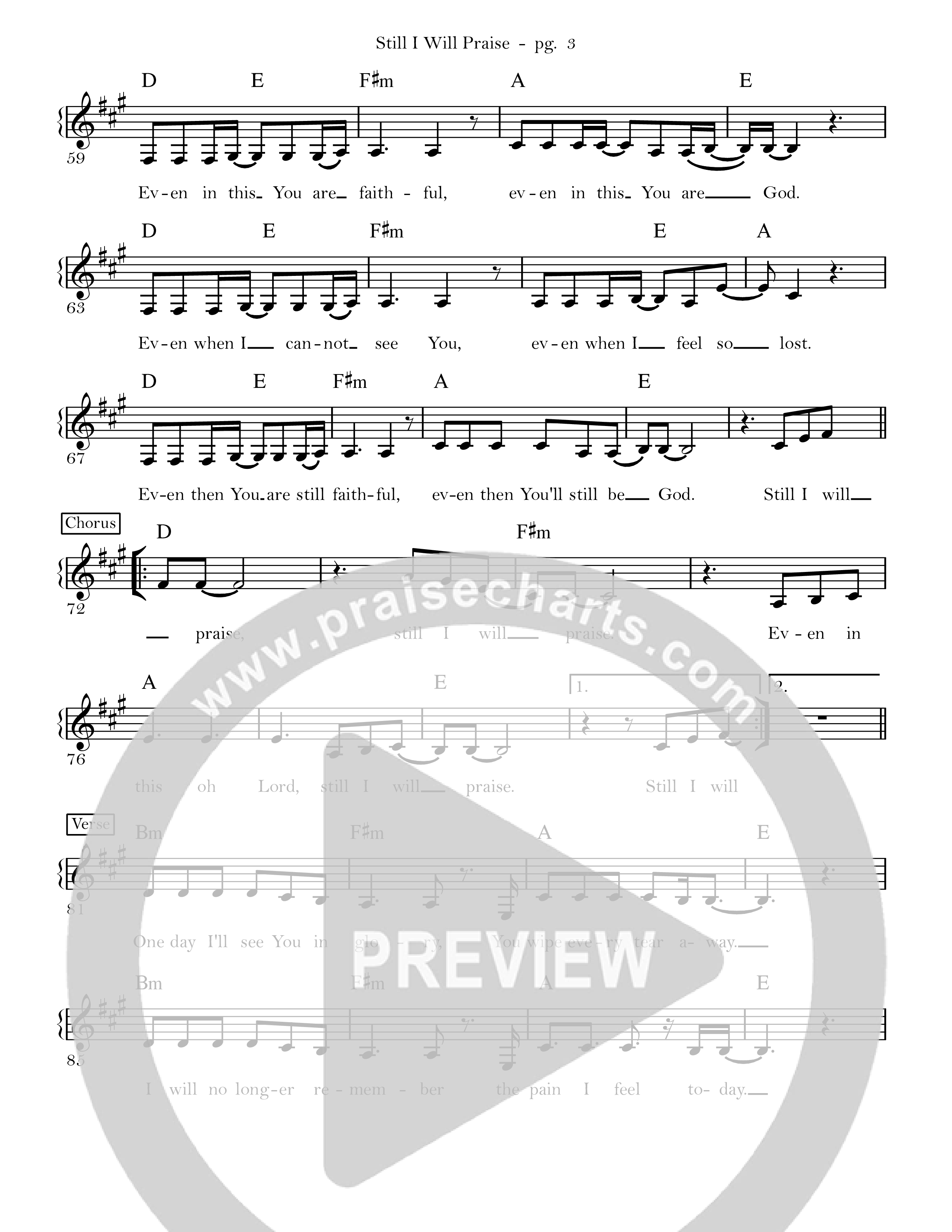 Still I Will Praise Lead Sheet Melody (Songs From The Soil / Lucy Grimble)