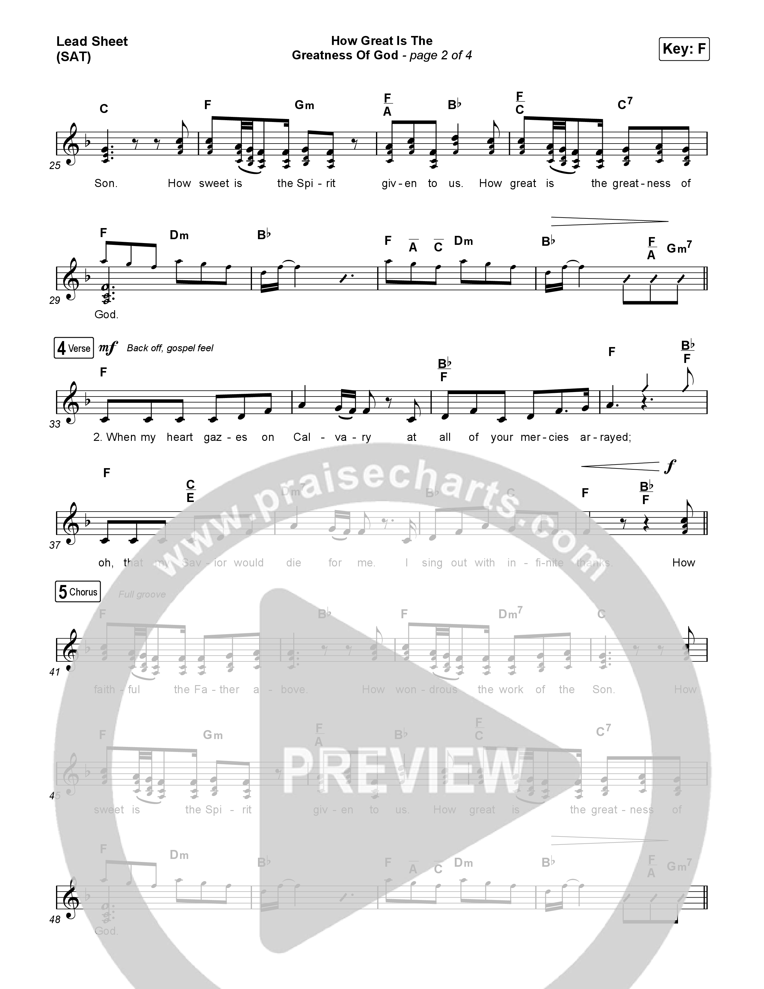 How Great Is The Greatness Of God (Live) Lead Sheet (SAT) (Keith & Kristyn Getty / Matt Boswell / Matt Papa / Bryan Fowler / Sing!)